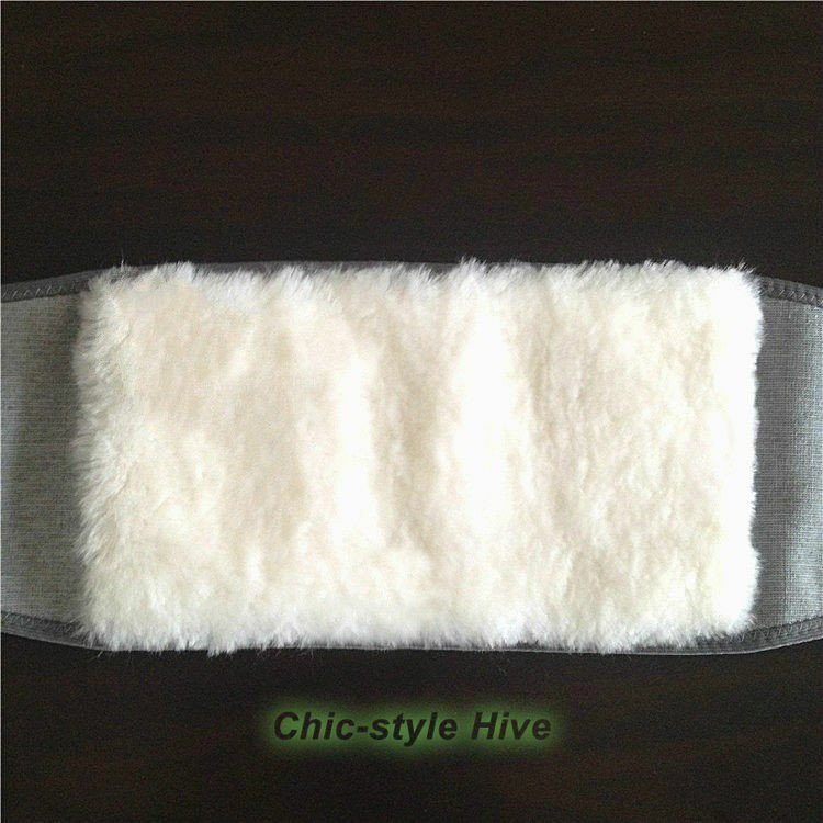 Sheepskin Wool Waist Warmer Support Protector Belt Brace Waistband Winter Soft