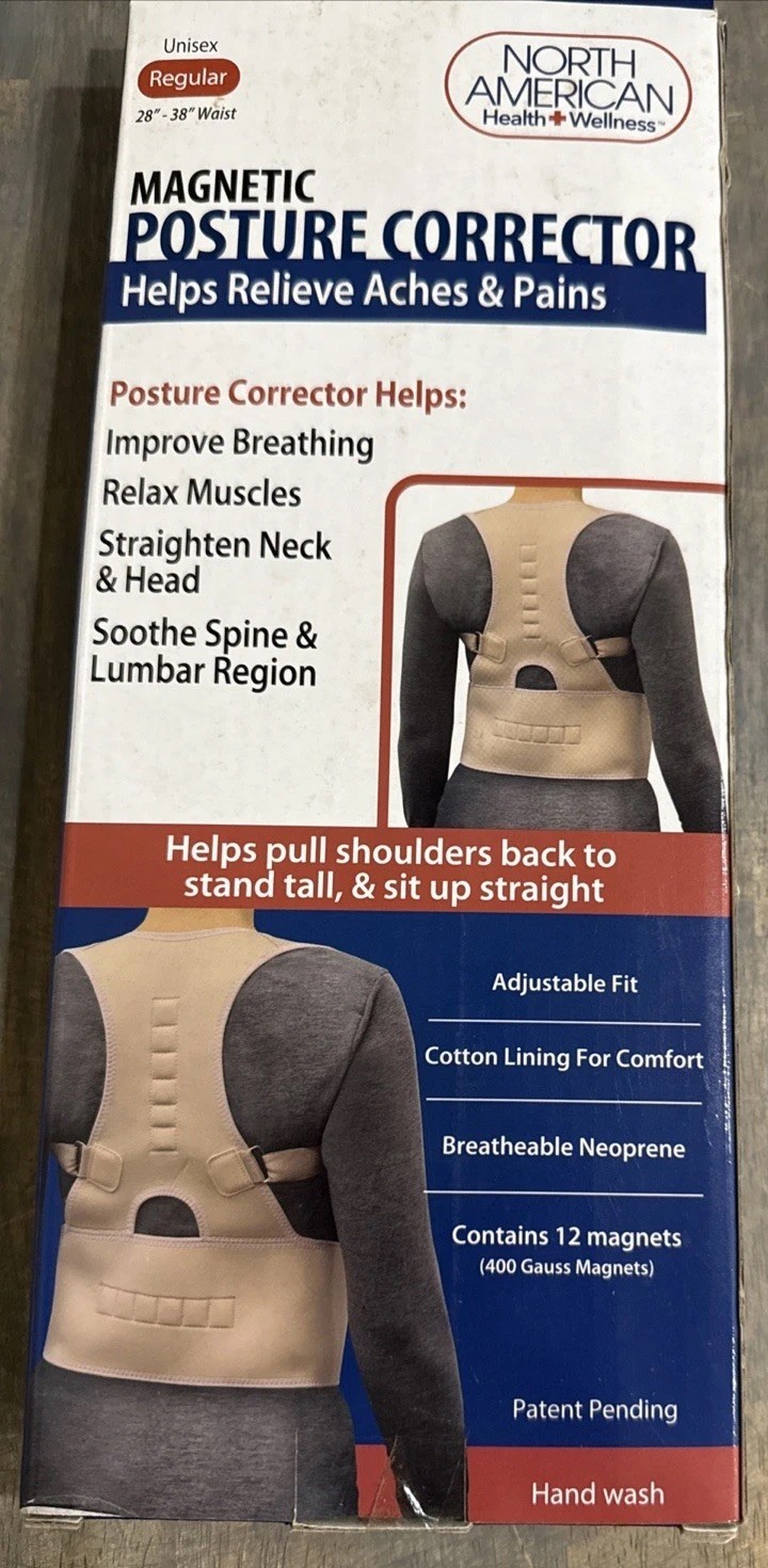 North American Health + Wellness Magnetic Posture Corrector Adjustable Fit 28-38