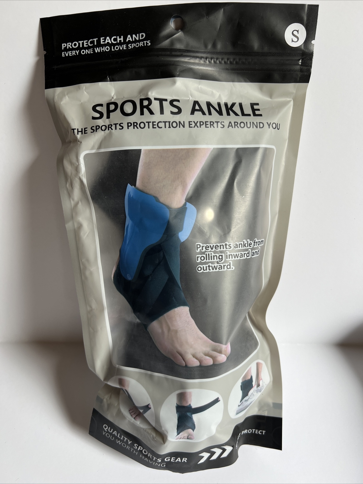 Sports Ankle Brace Prevents Ankle Rolling Inward/Outward (S) Rigid Ankle Protect