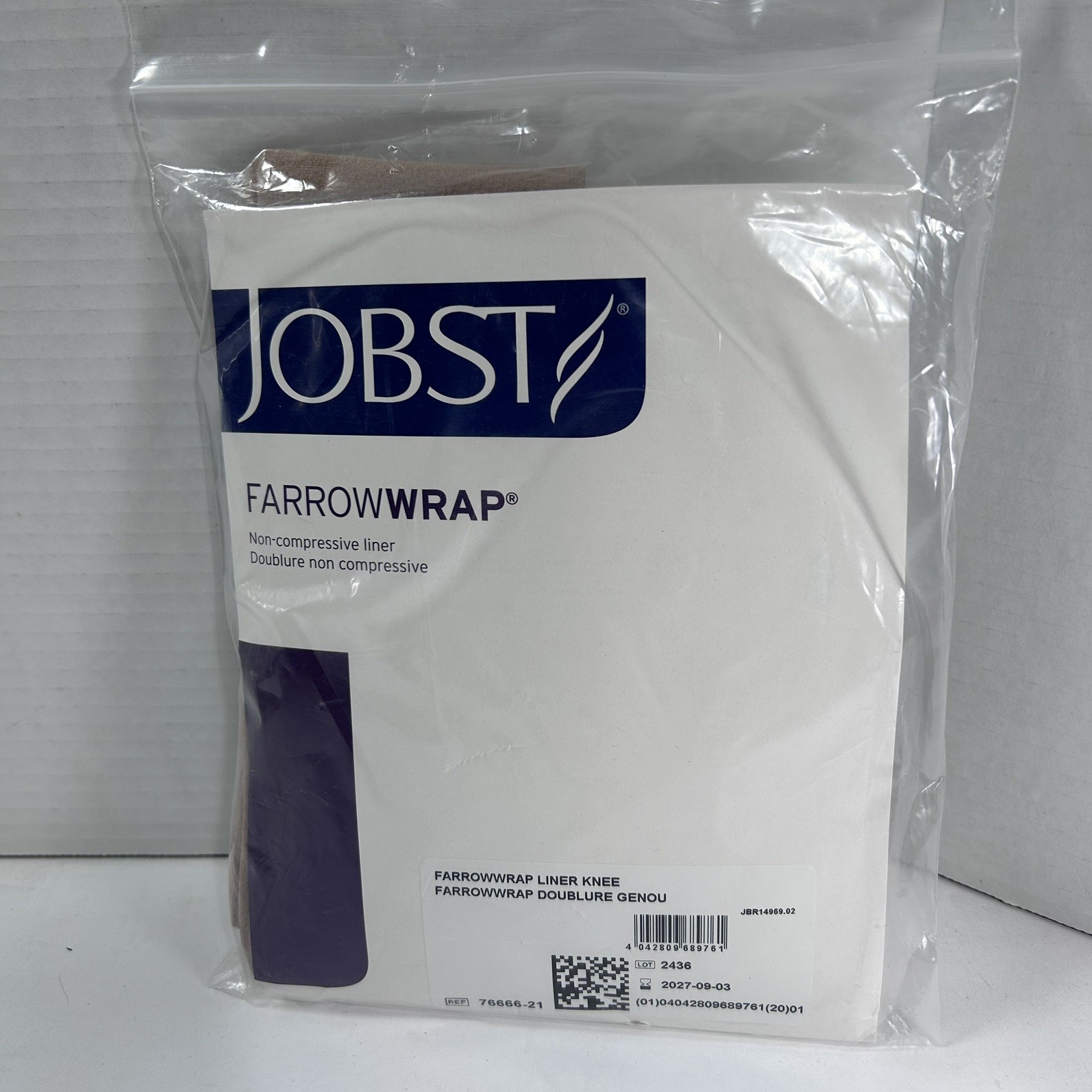 Jobst FarrowWrap Non-Compressive Liner-Knee Wide Large 76666-21 NEW