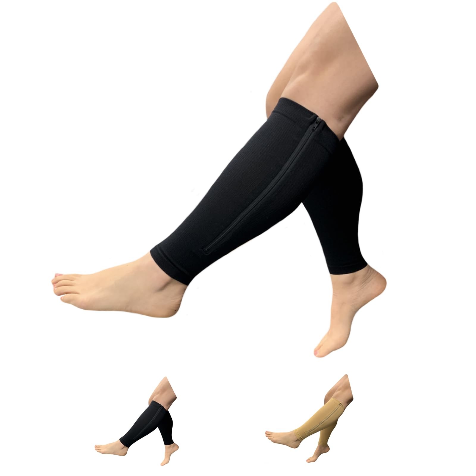 HealthyNees Seniors Care Footless 15-20 mmHg Compression Shin Calf Leg Men Wo…