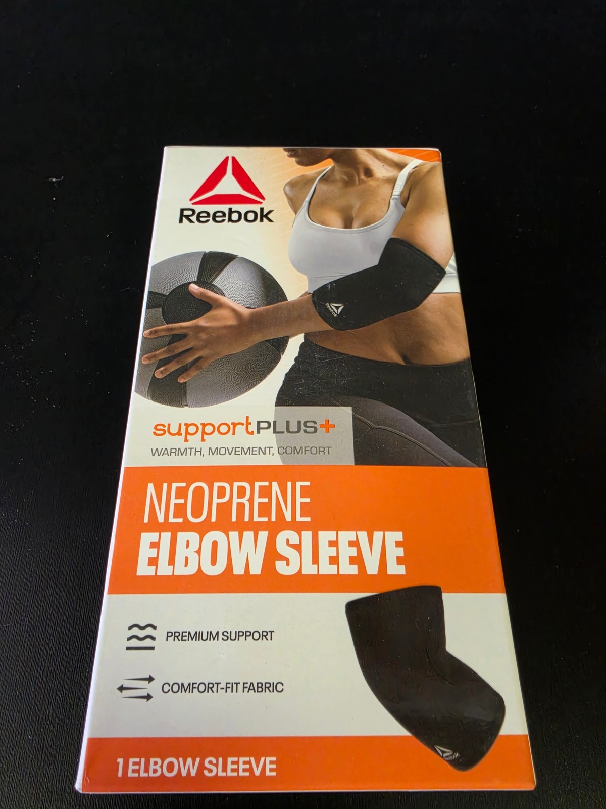 Reebok SupportPlus Neoprene Elbow Sleeve Black Size S/M