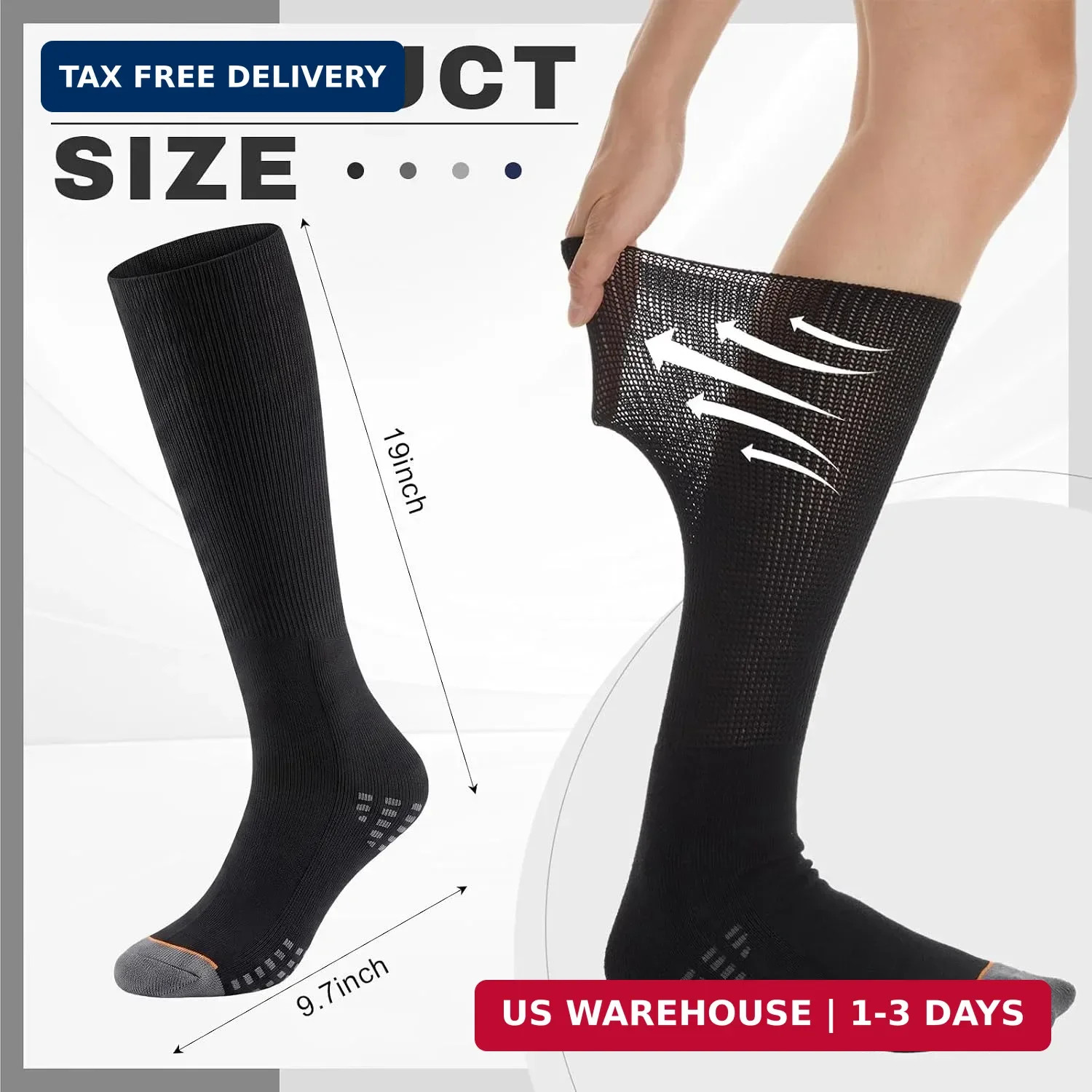 4 Pairs Walking Boot Socks Replacement Sock Liner for Orthopedic Walker Brace, T