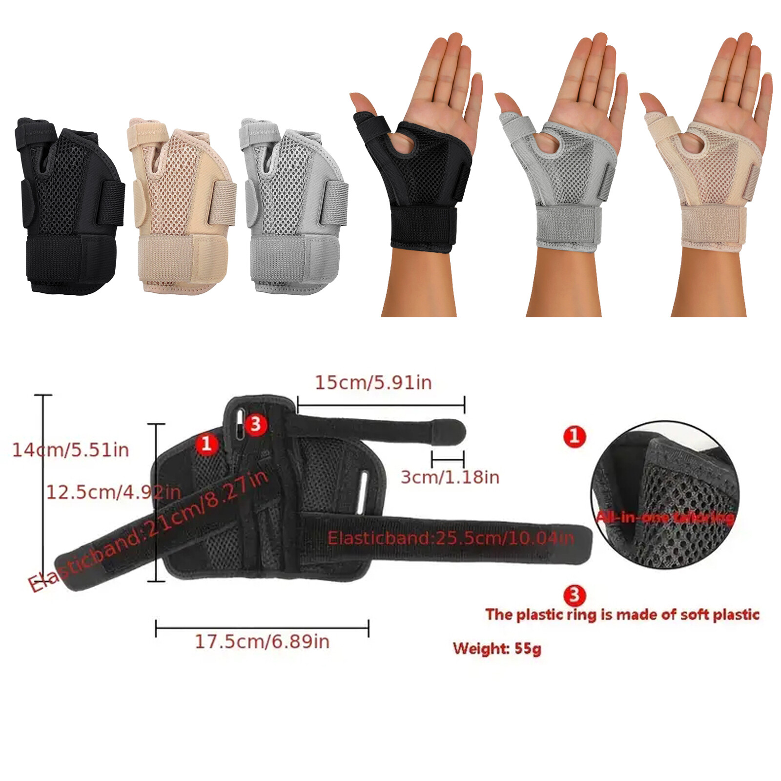 Left Right Hand Thumb Wrist Support Brace Splint Carpal Tunnel Sprain Arthritis