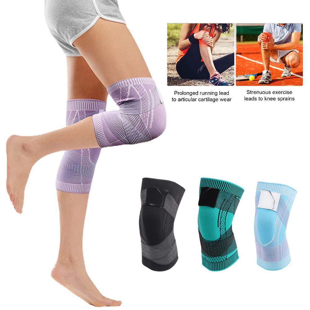 Sports Compression Knee Support Sleeve Elastic Kneepad Brace Silicone Pad 1 PCS