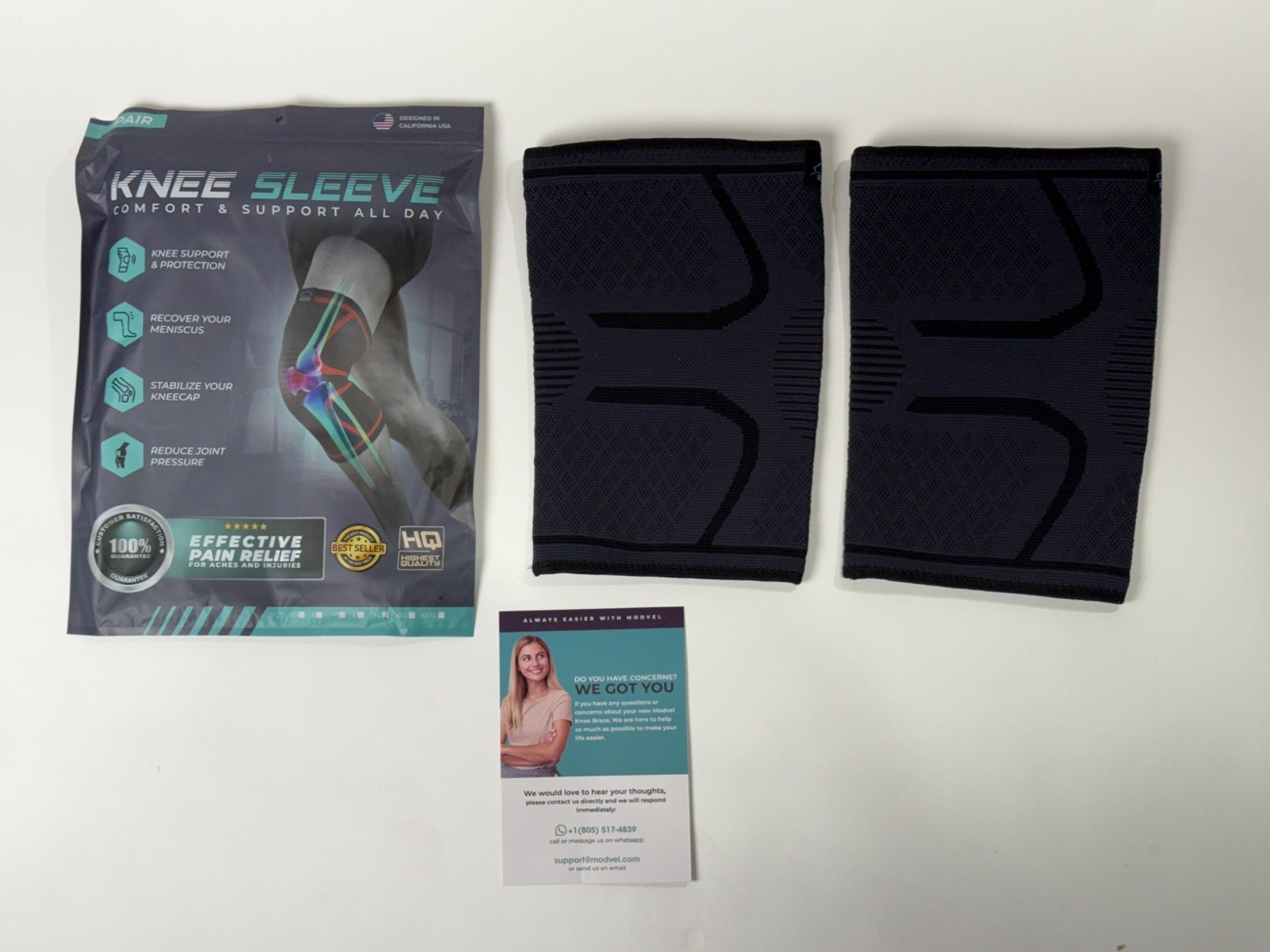 KNEE SLEEVES (2) – XL – NEW – COMFORT AND SUPPORT ALL DAY PAIN RELIEF