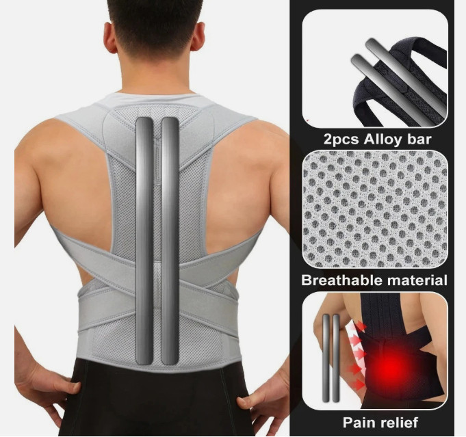 Adjustable Posture Corrector Low Back Support Shoulder Brace Belt for Men Wo