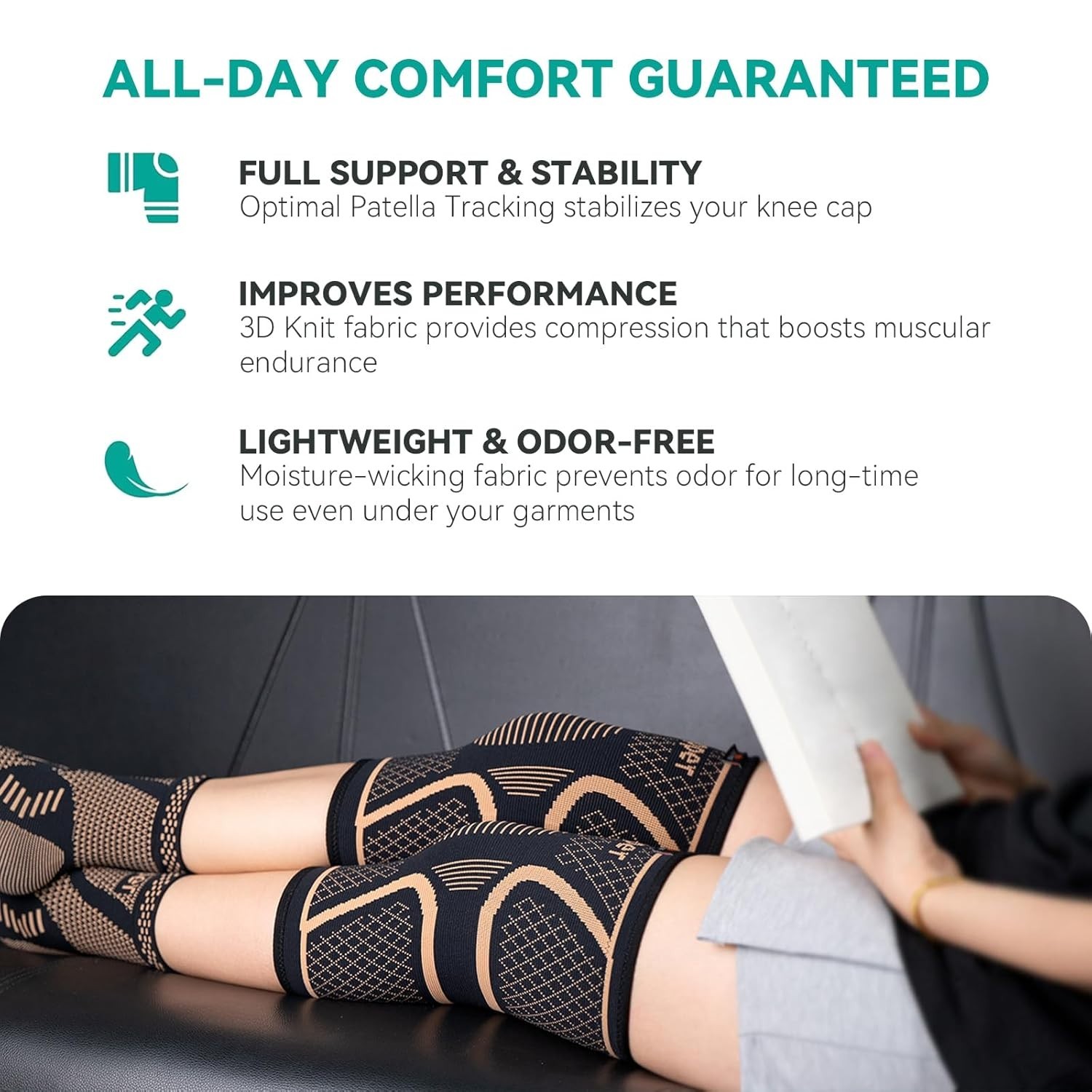 Copper Knee Brace for Women Men 2 Pack, Knee Compression Sleeve for Knee Pain…