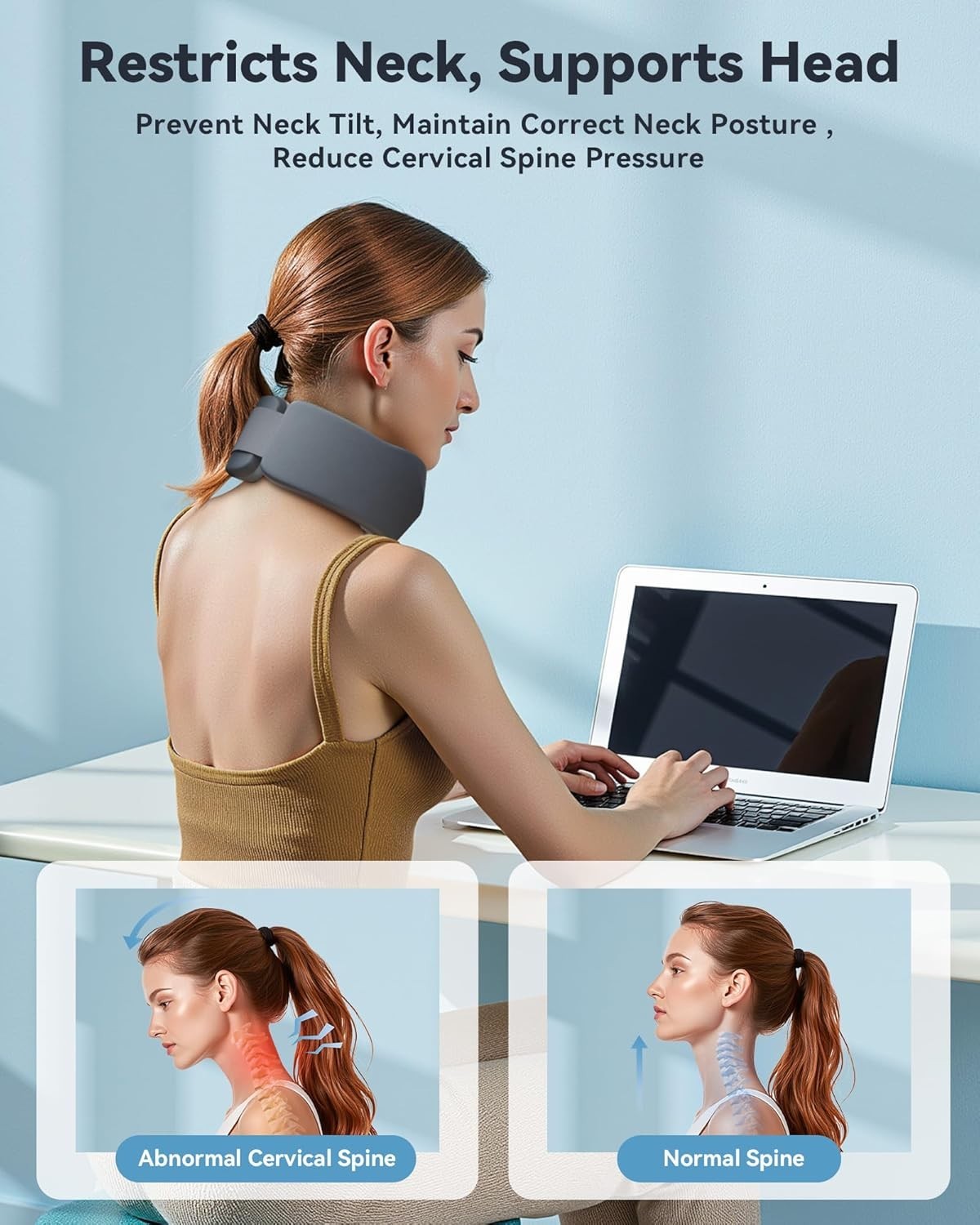 Collarín cervical suave para dormir, alivia el dolor de cuello y proporciona