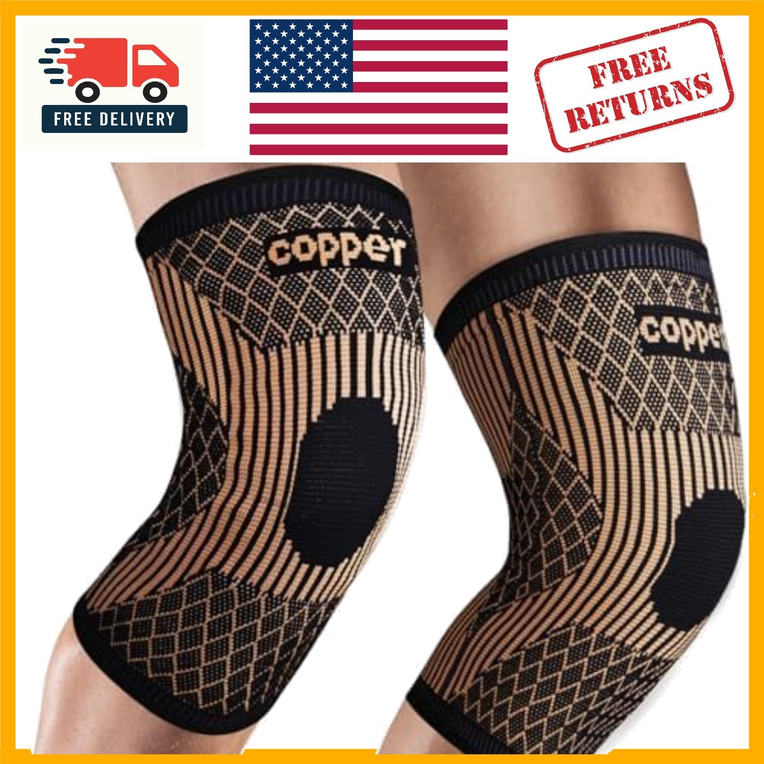 XXXX-Large Copper Knee Brace – Compression Sleeve for Pain Relief & Support