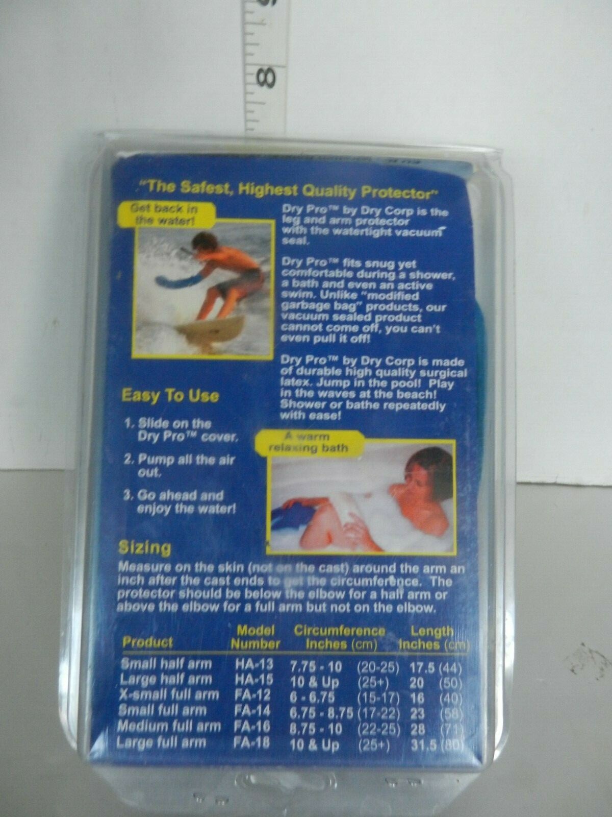 NEW DryPro Waterproof FA 16 Medium Full Arm Cast Protector, NEW Swim Shower