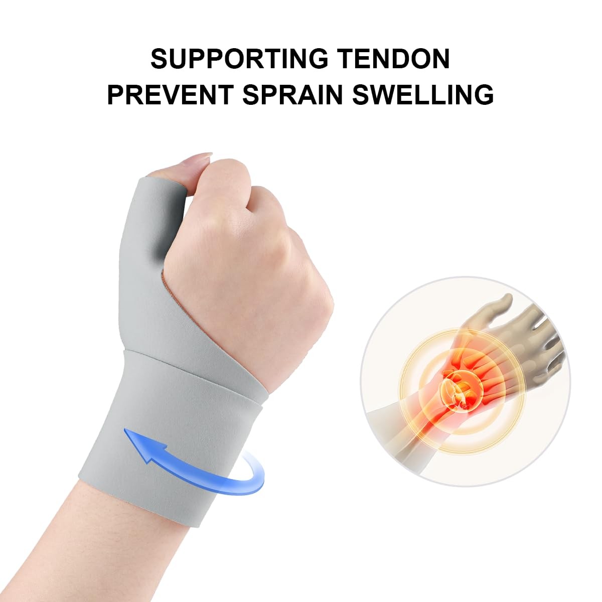 Thumb Wrist Brace Right Hand, Support for Carpal Medium Right, Nude