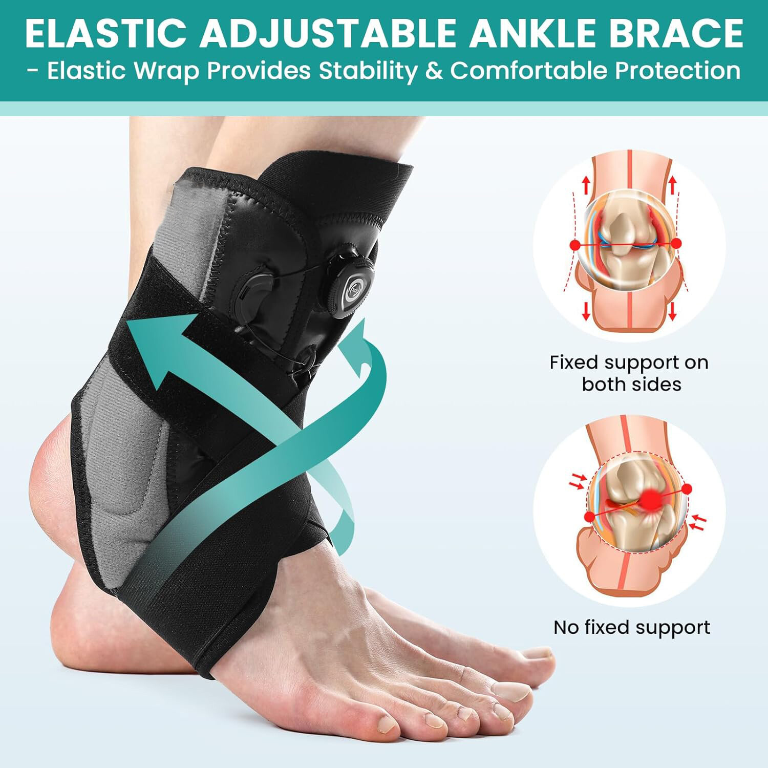 Ankle Stabilizer Brace Support Rotatable Tendon Plantar Fasciitis Pain Relief
