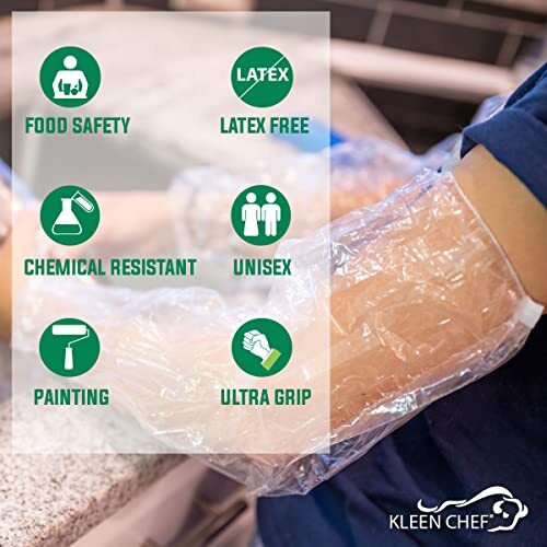 Kleen Chef Disposable Arm Sleeves with Elastic Ends, Pack of 100