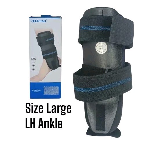 Velpeau Ankle Brace-Stirrup Ankle Brace Foam Pads VP1501-LL Size Large Left Foot