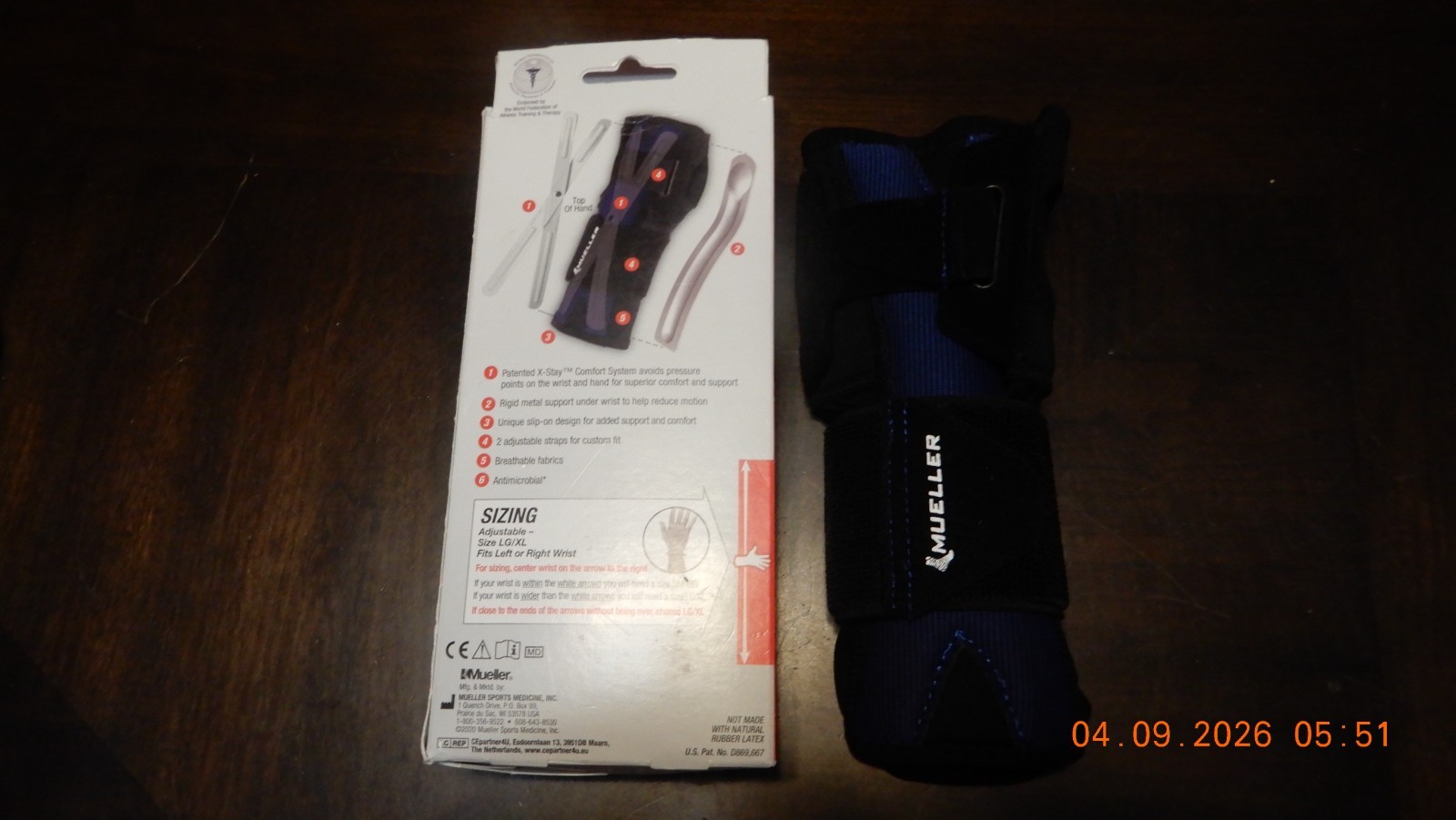 NEW Mueller Wrist Brace Stabilizer Support Adjustable Unisex LG/XL