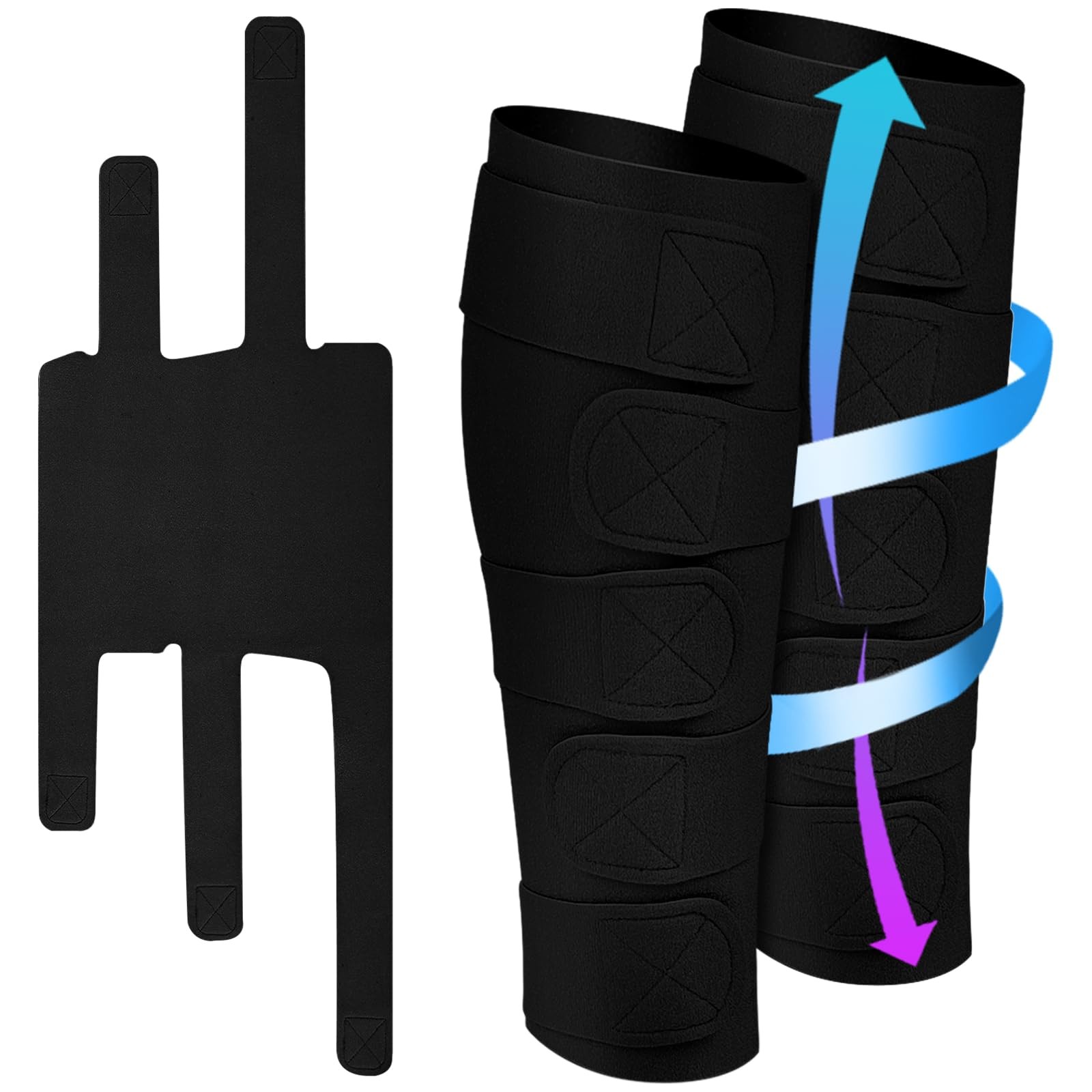 2 Pcs Lymphedema Compression Leg Wraps,Black | Adjustable Lower Leg Cover up, Me