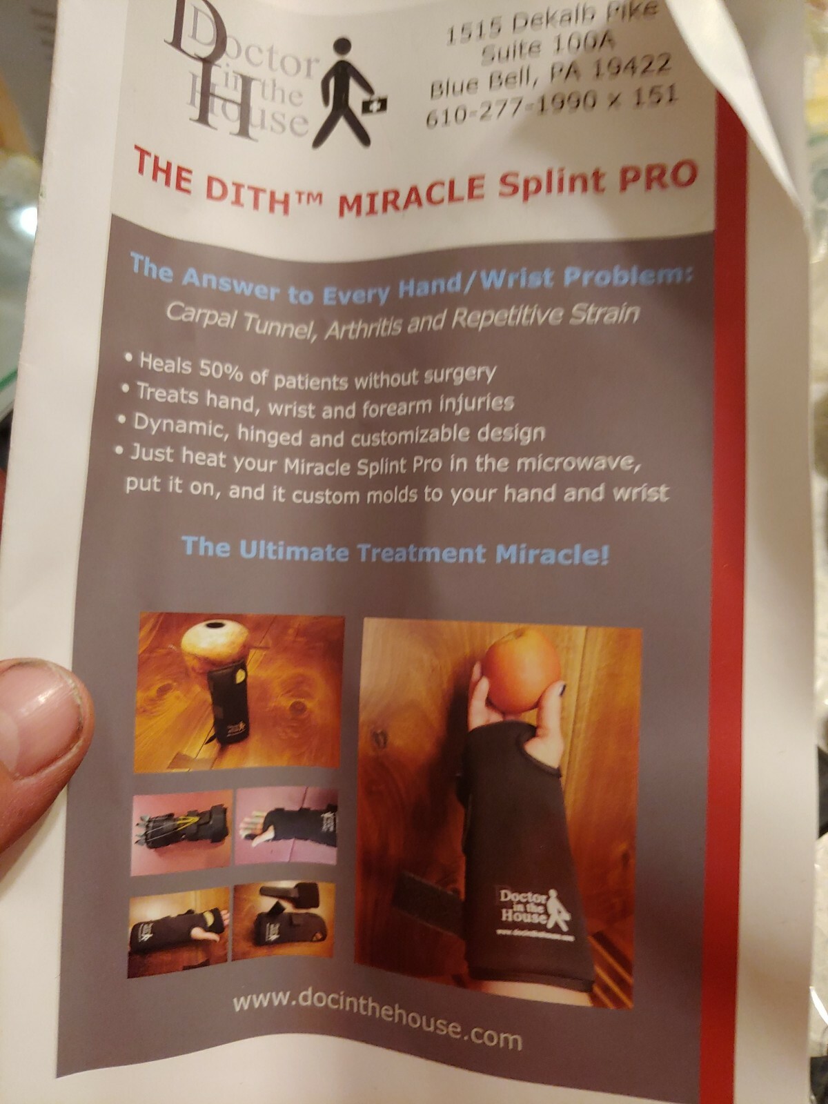 Doctor In The House, The (DITH) Miracle Splint Pro Carpal Tunnel Left Hand NEW