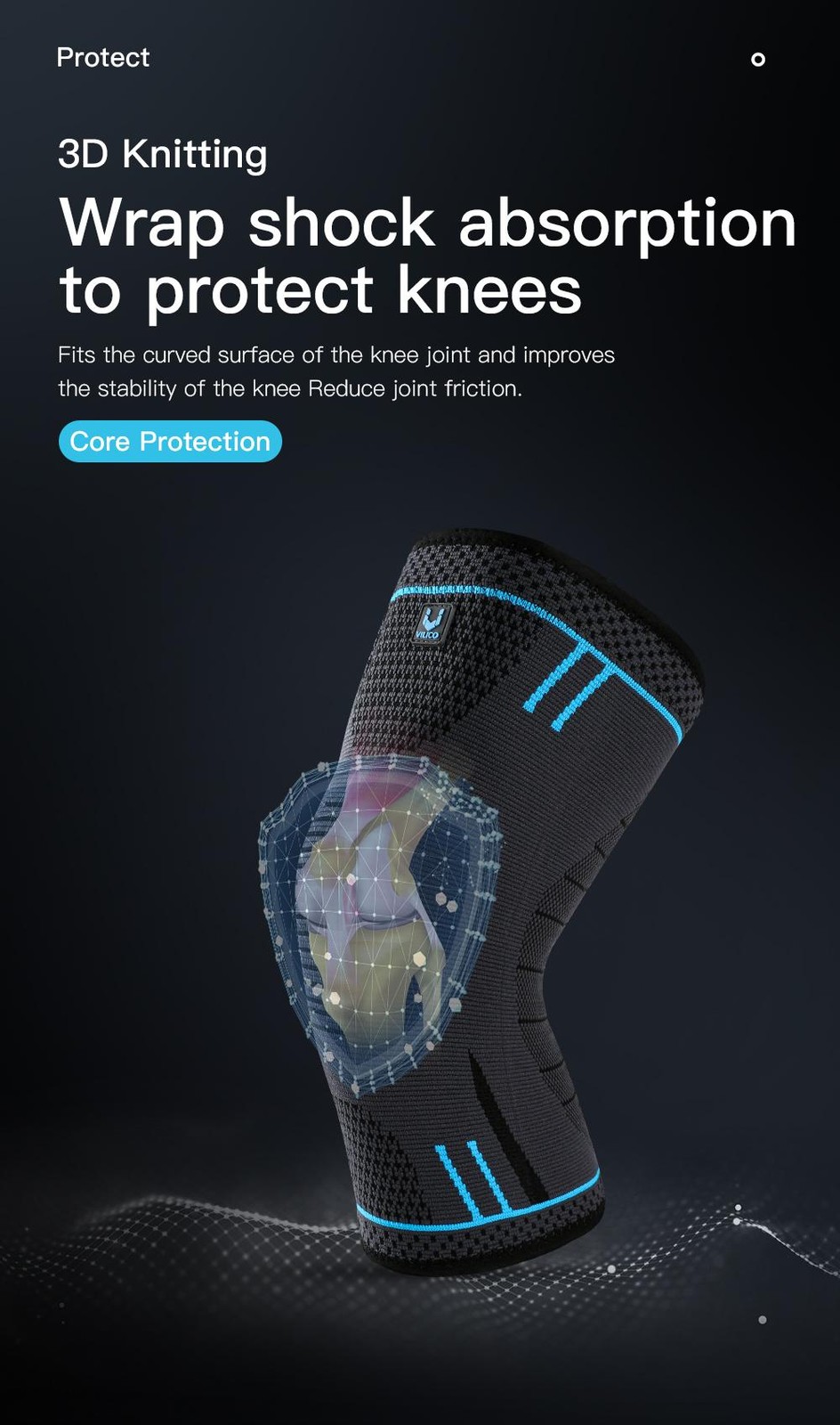 1 Pcs Compression Knee Support Sleeve Elastic Knee Pads Brace Springs Gym Sports