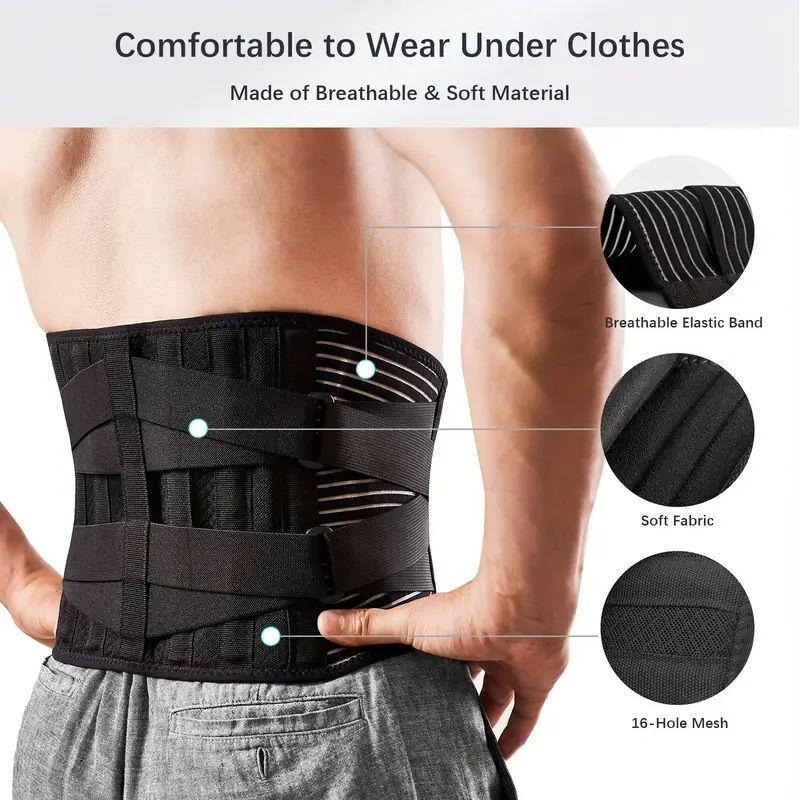 Adjustable Lower Back Brace Lumbar Support Waist Belt For Men Women Pain Relief+