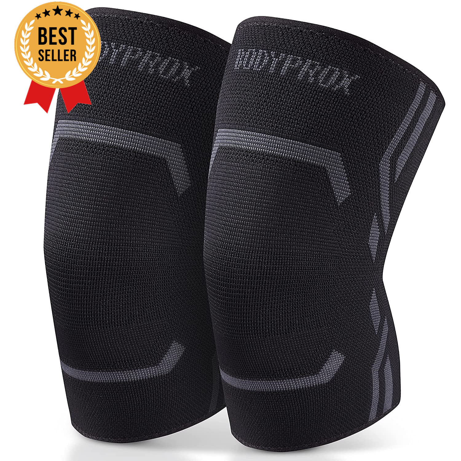 Knee Compression Sleeve 2 Pack for Men Women Knee Support Brace Medium