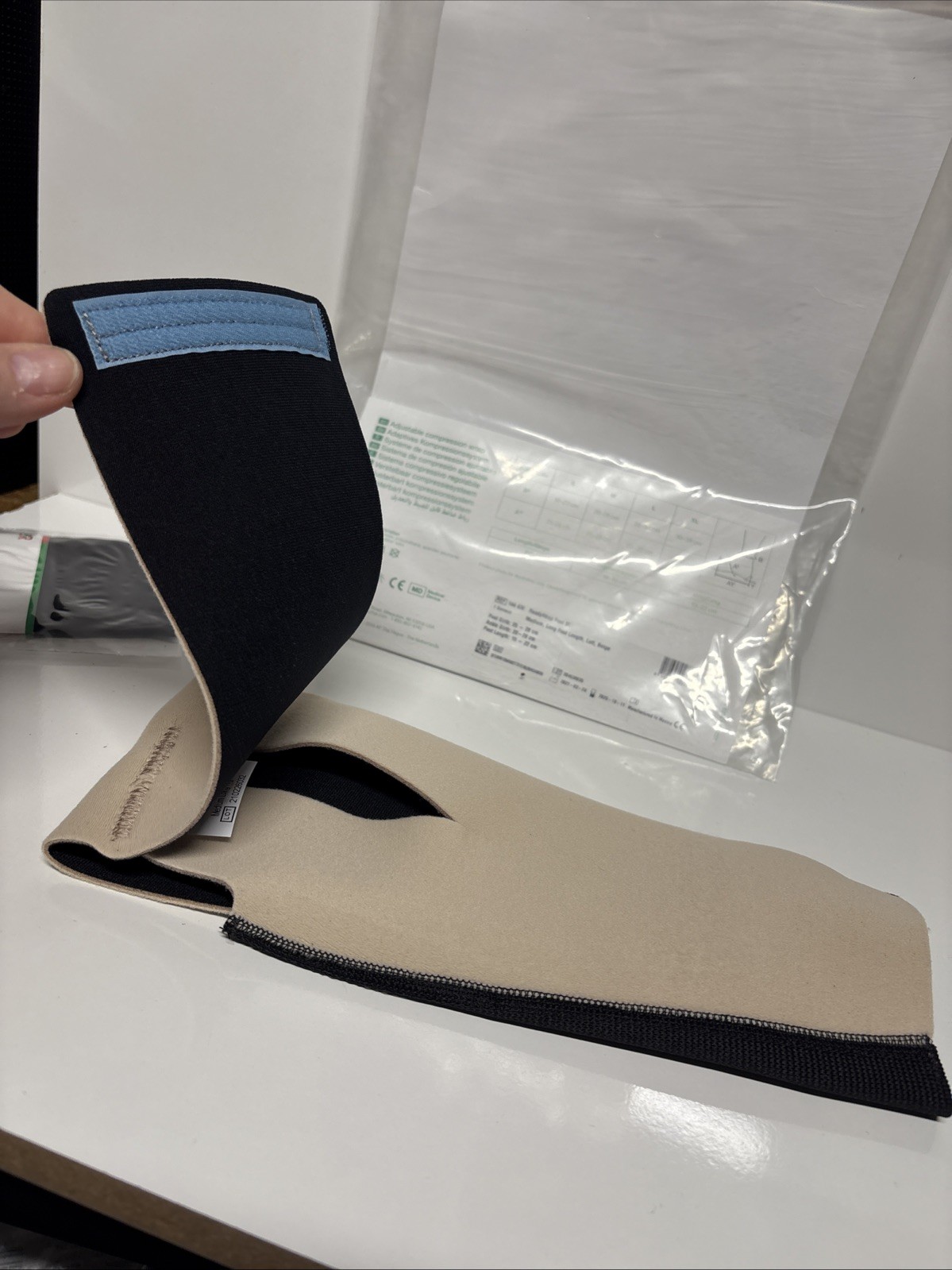 L&R Ready Foot Compression Wrap Medium Beige Long Left Foot