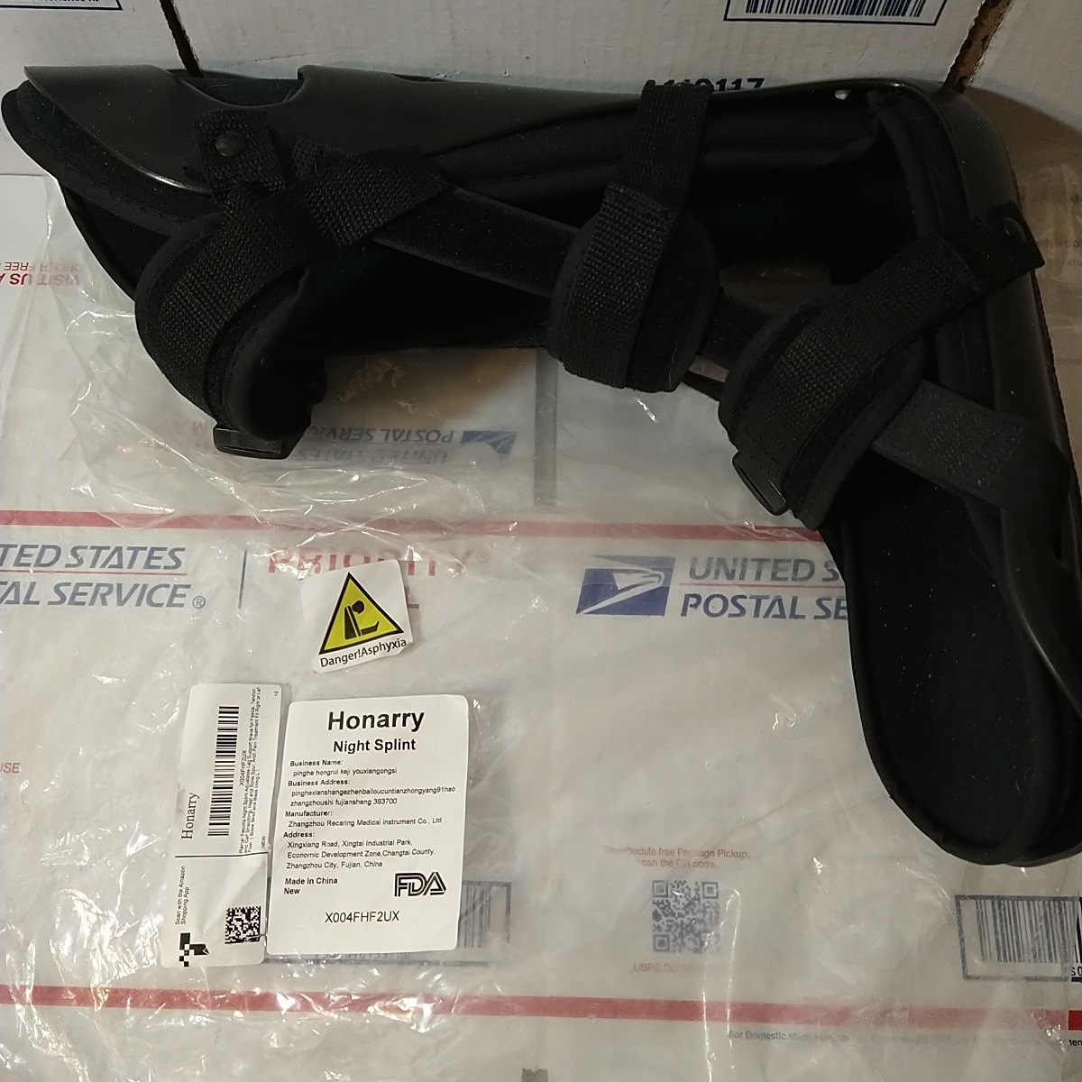 honarry Plantar Fasciitis Night Splint, Adjustable Foot Brace for Pain Relief