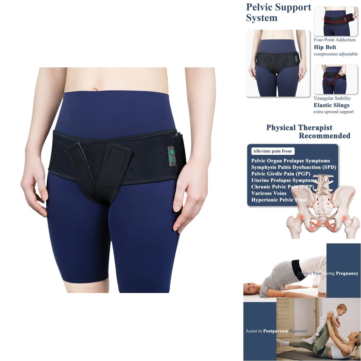 JOMECA V-Sling Pelvic Support Belt Prolapse, Pregnancy SPD, Vulvar