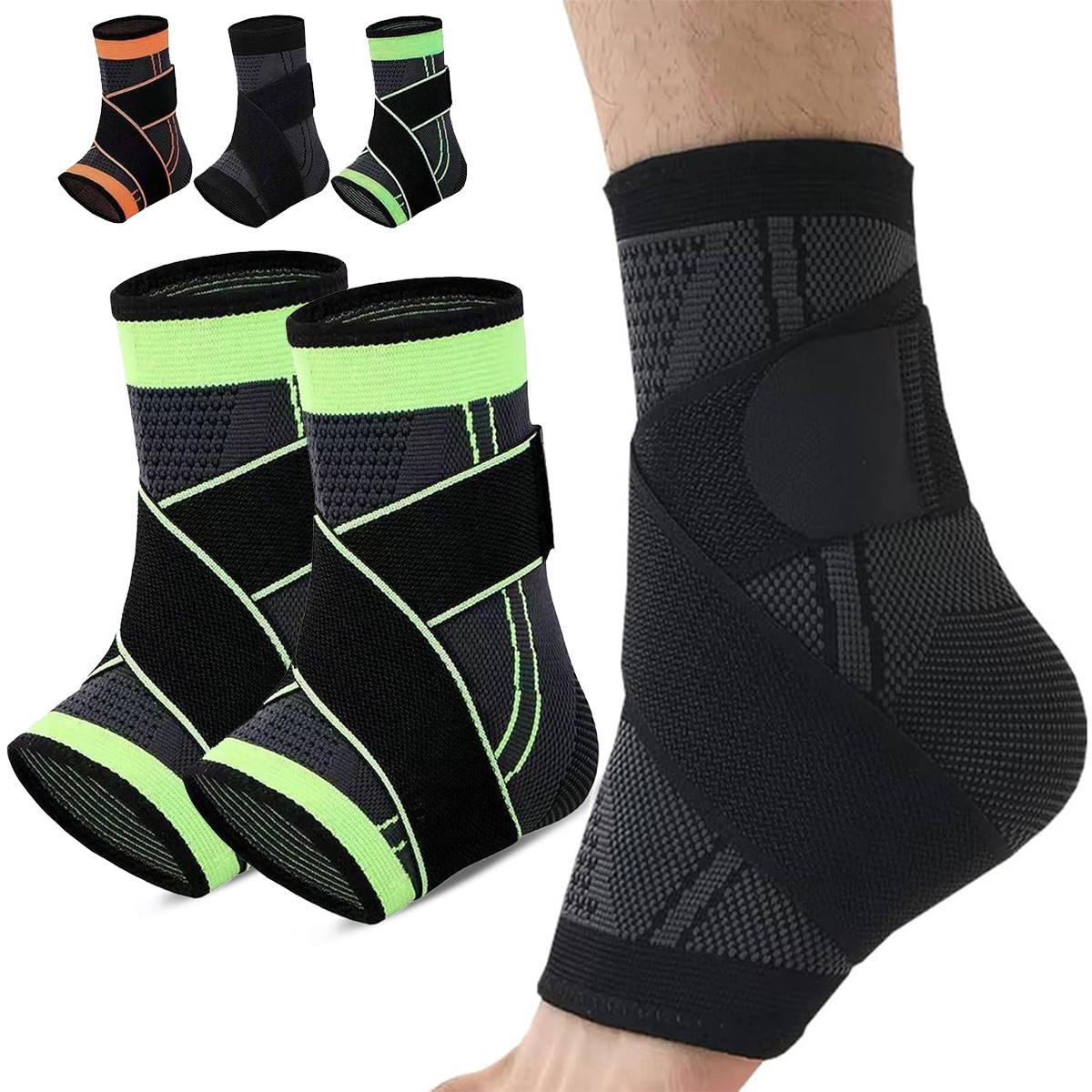 Ankle Support Brace Foot Wrap Compression Sleeve Plantar Fasciiti Pain Relief