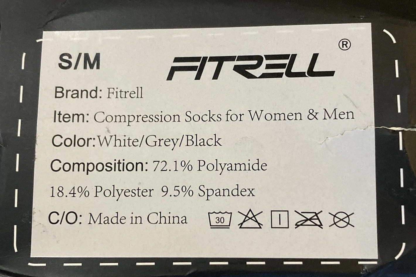 FITRELL 3 Pairs Compression Support Socks for Men / Women Size S/M Travel Health