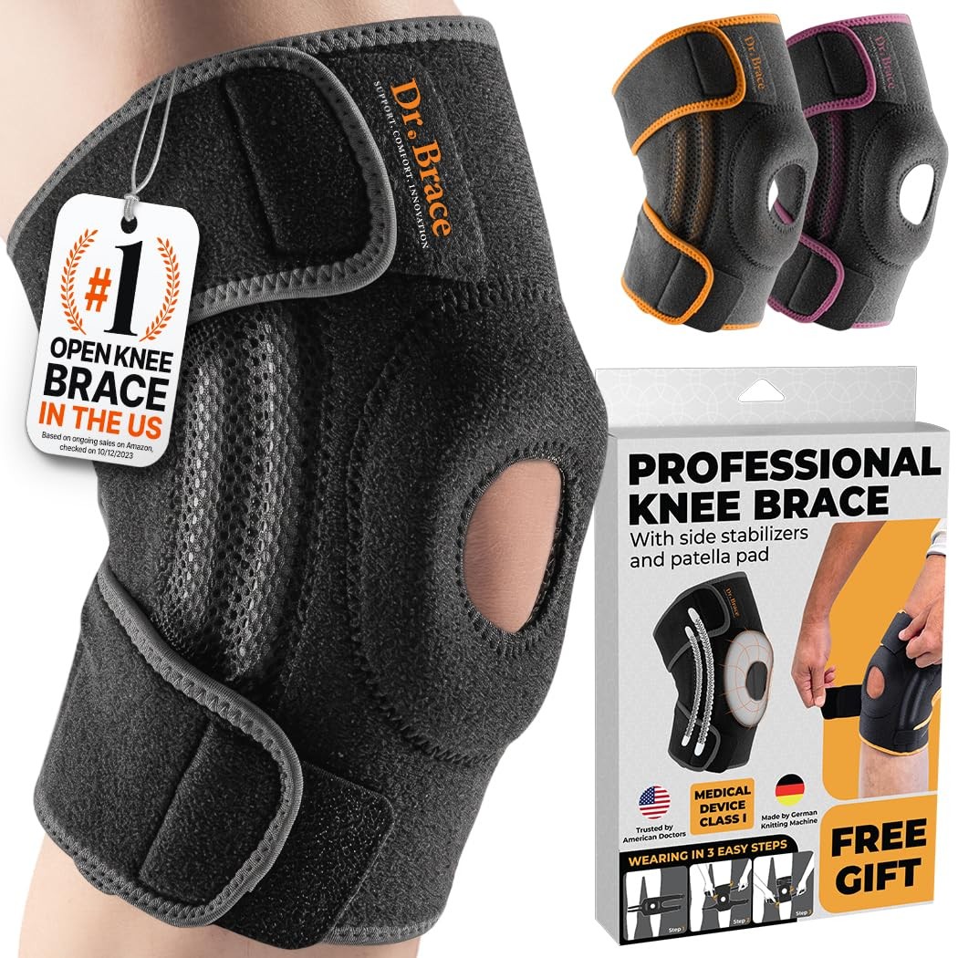 DR. BRACE ELITE Knee Brace with Side Stabilizers & Patella Gel Pads for Maxim…