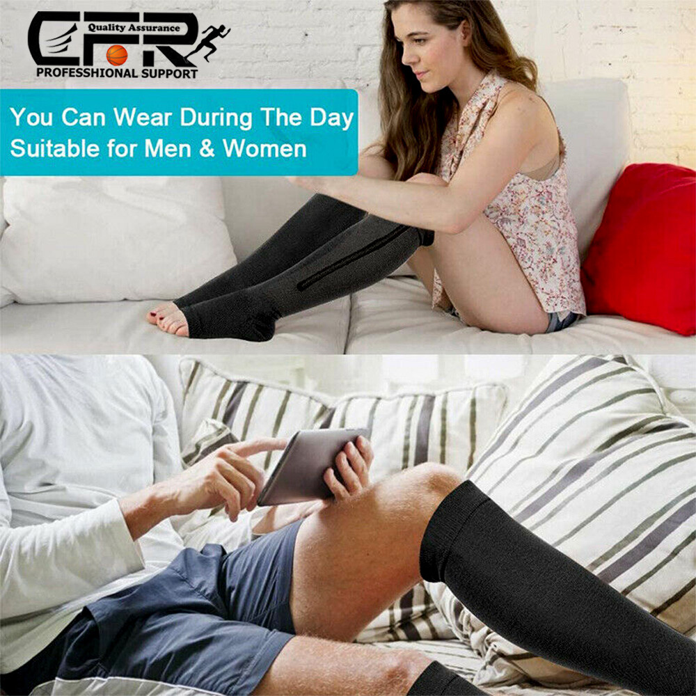 Zipper Compression Socks Stockings 20-30mmHg Sport Varicose Veins Arthritis Wrap