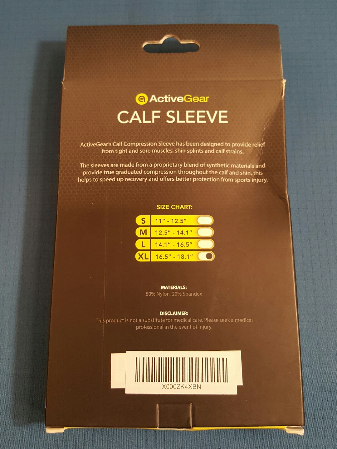 ActiveGear Calf Compression Sleeve Unisex size XL New
