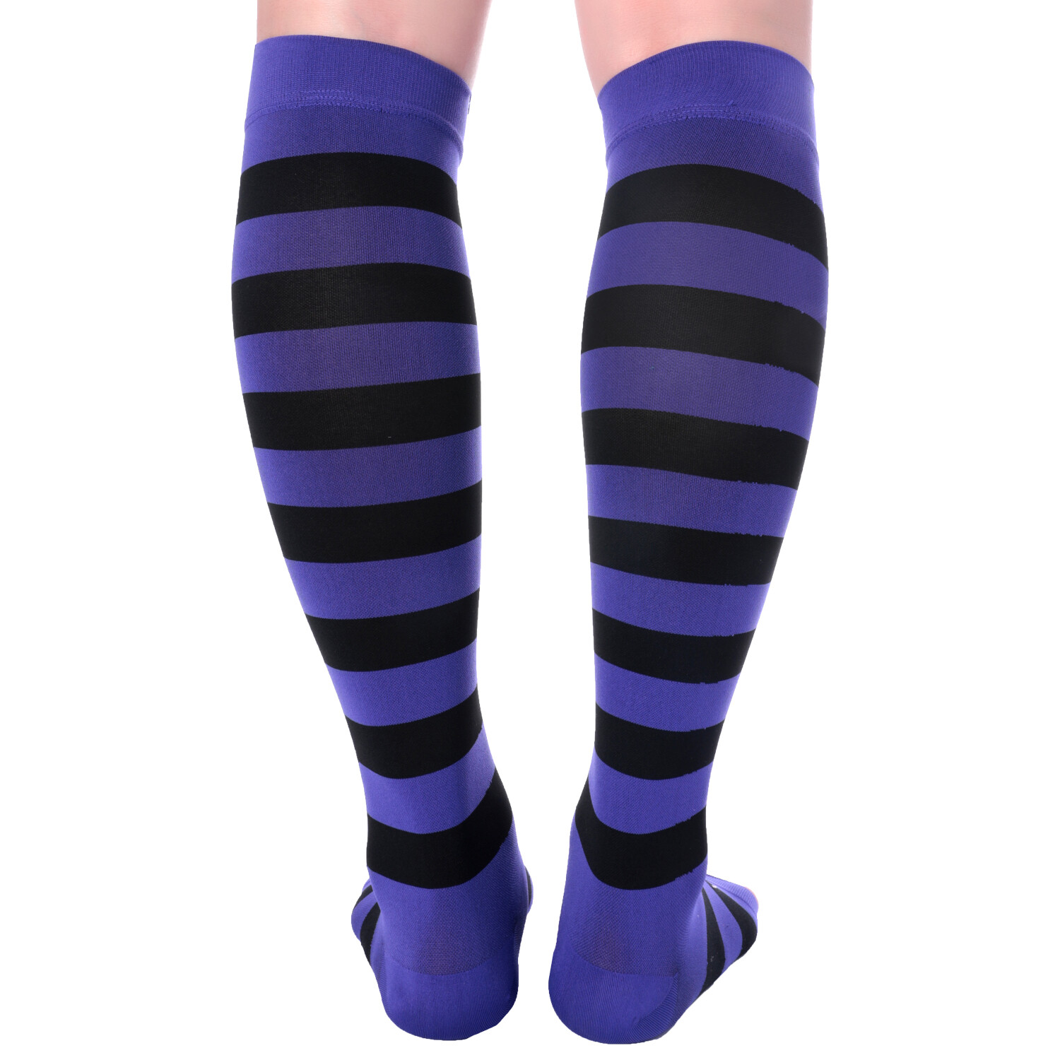 Doc Miller Open Toe Socks Compression 15-20mmHg Recovery Varicose Veins PURP/BLK