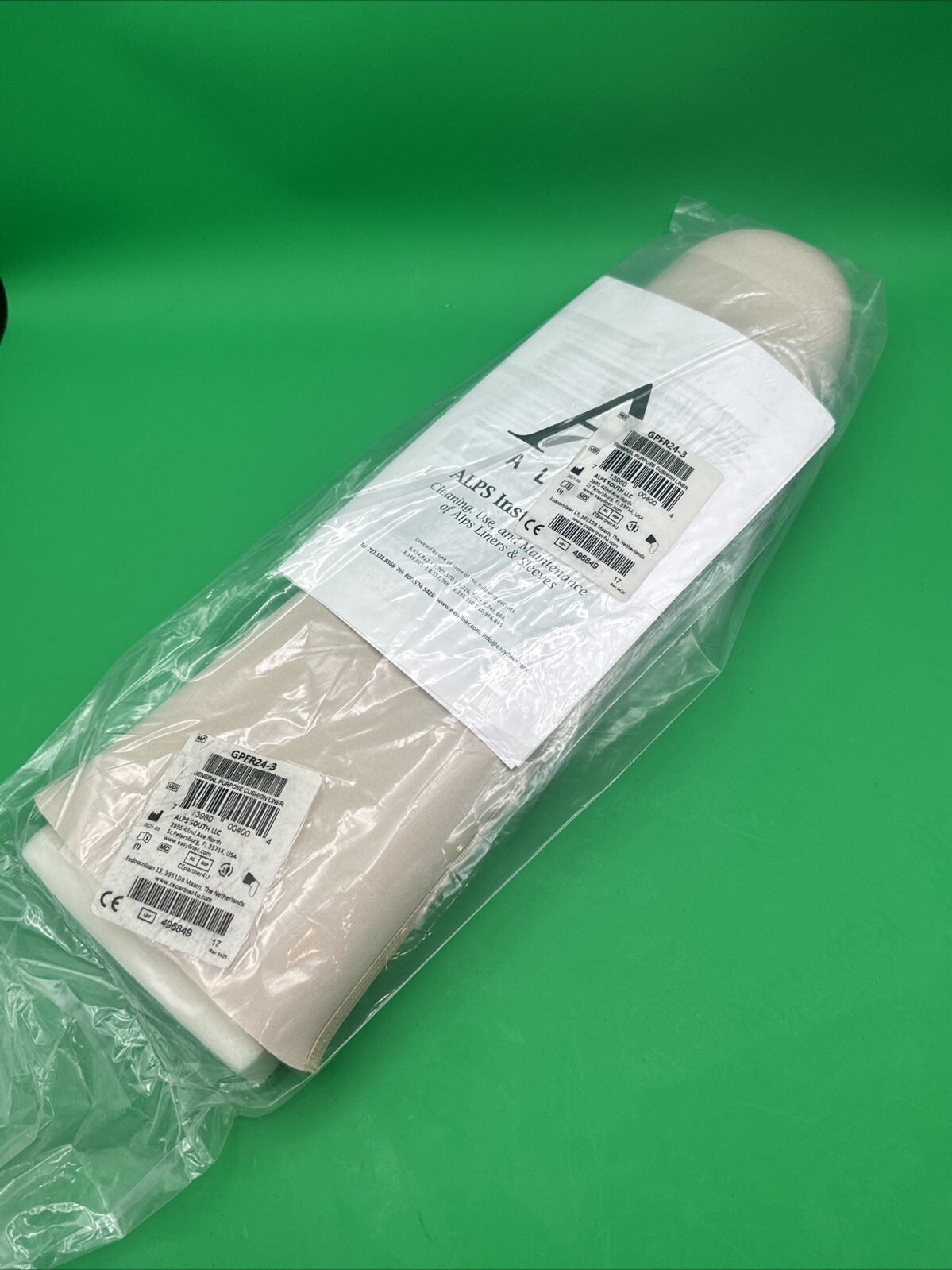 Alps General purpose Cushion Prosthetic liner,Sz 24. 3mm Thick, GPFR24-3