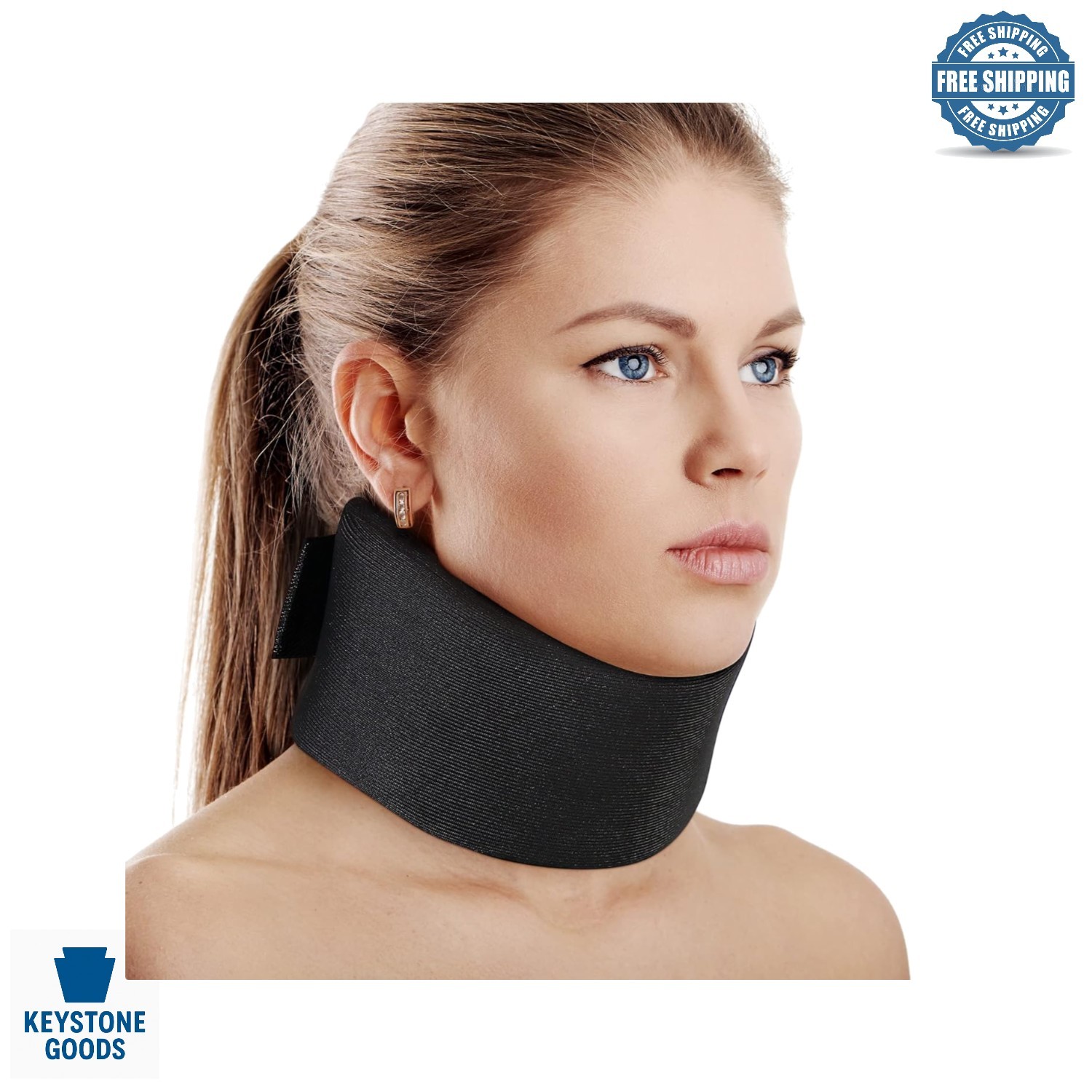 Adjustable Soft Foam Cervical Neck Brace for Pain Relief & Support