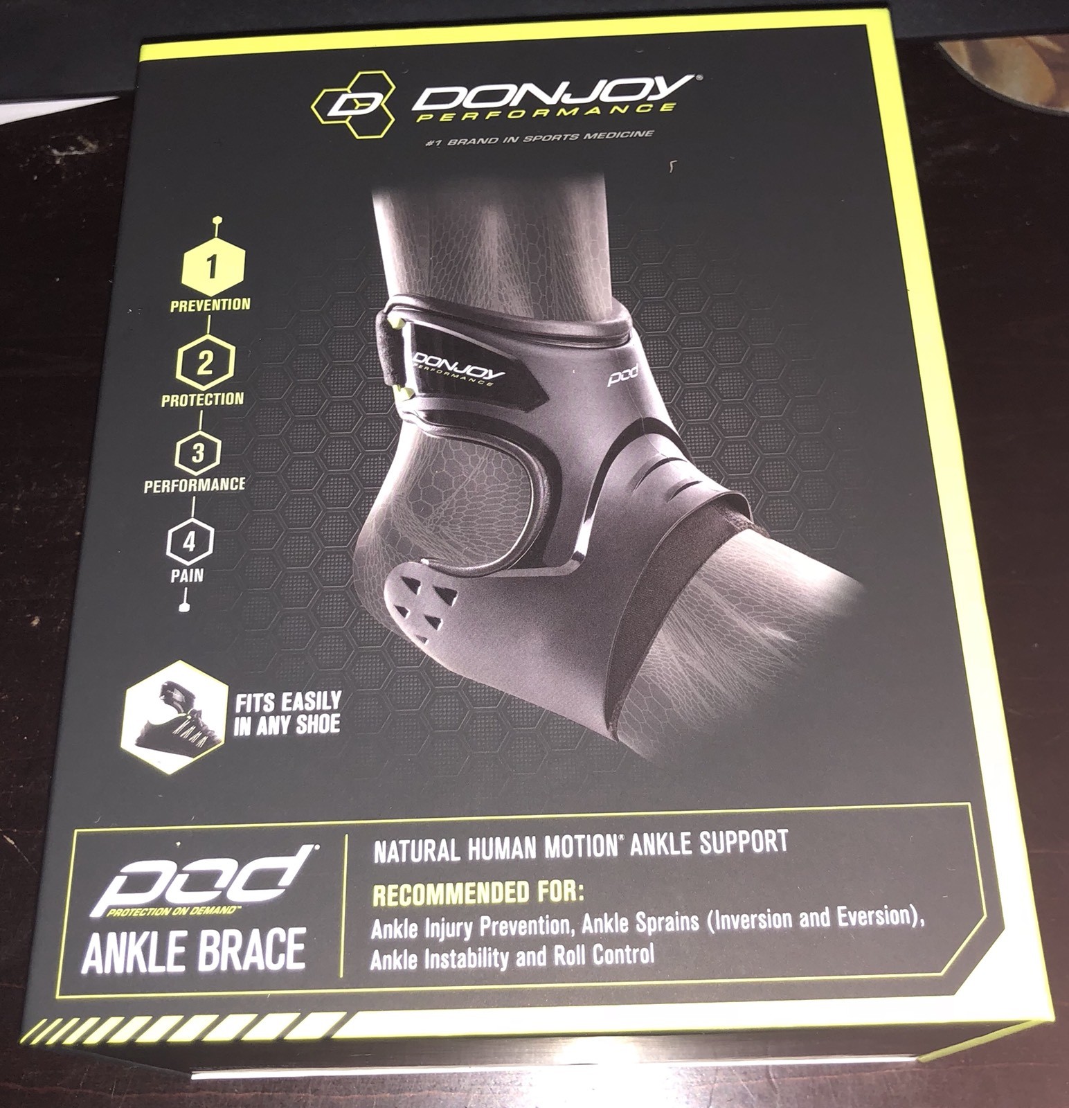 DonJoy Performance Ankle Brace Pod LARGE Right Foot Stop SPRAINS & INSTABILITY