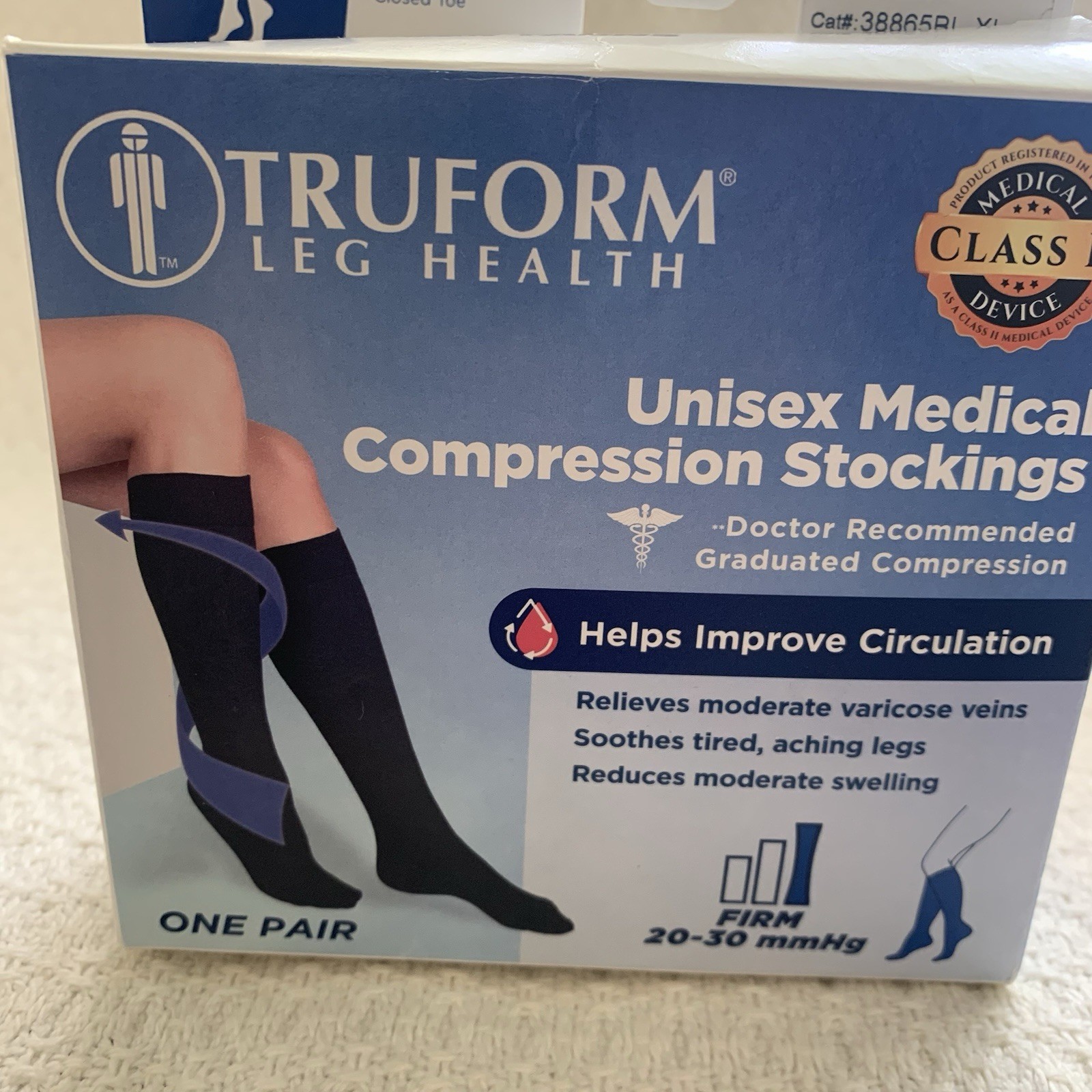 Truform Leg Health Medical Black Size XL Unisex Compression Stockings 20-30 mmHg