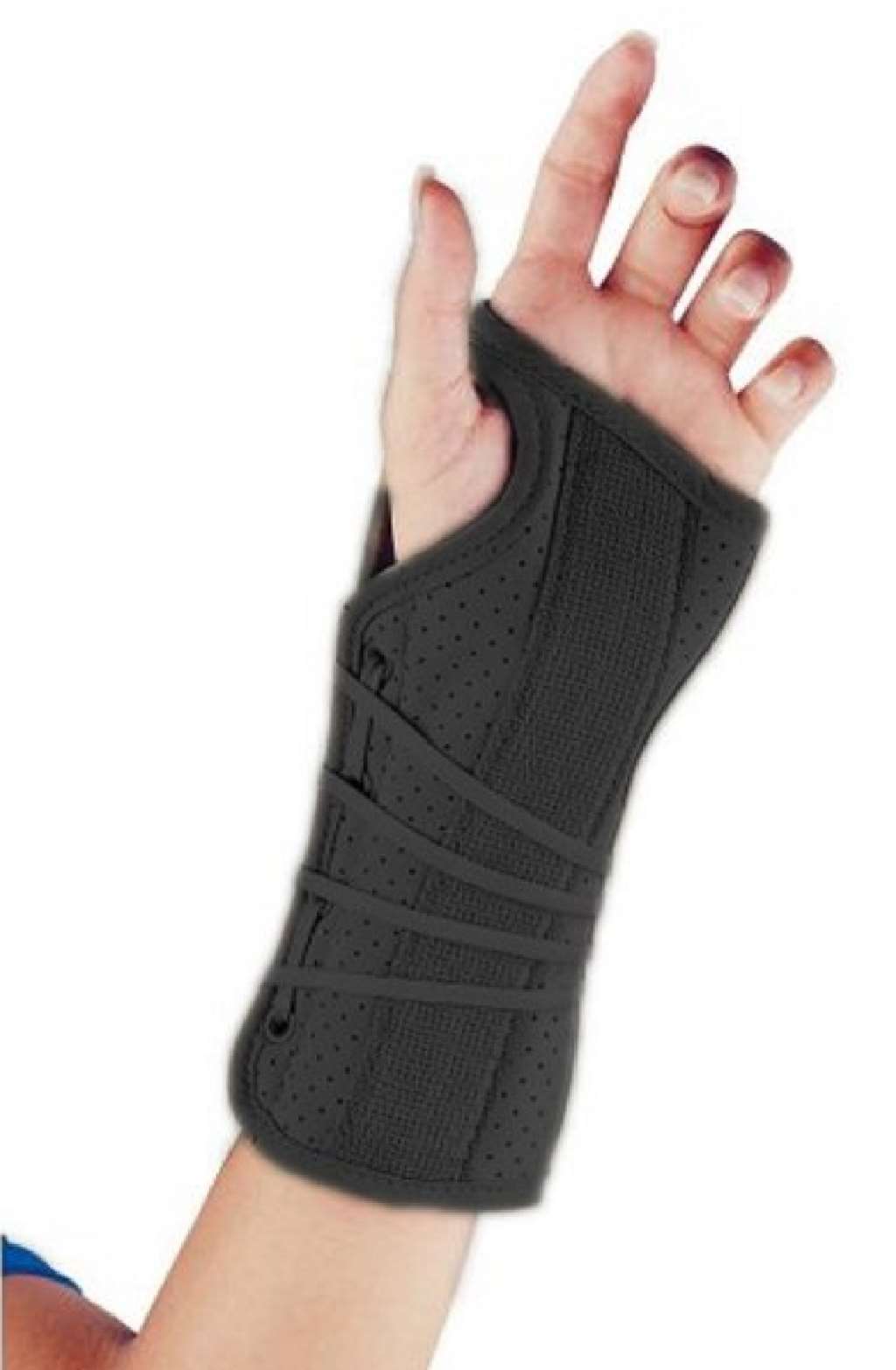 FLA Soft Fit Suede Finish Wrist Brace Black Right Hand X-Small Carpal Tunnel Syn