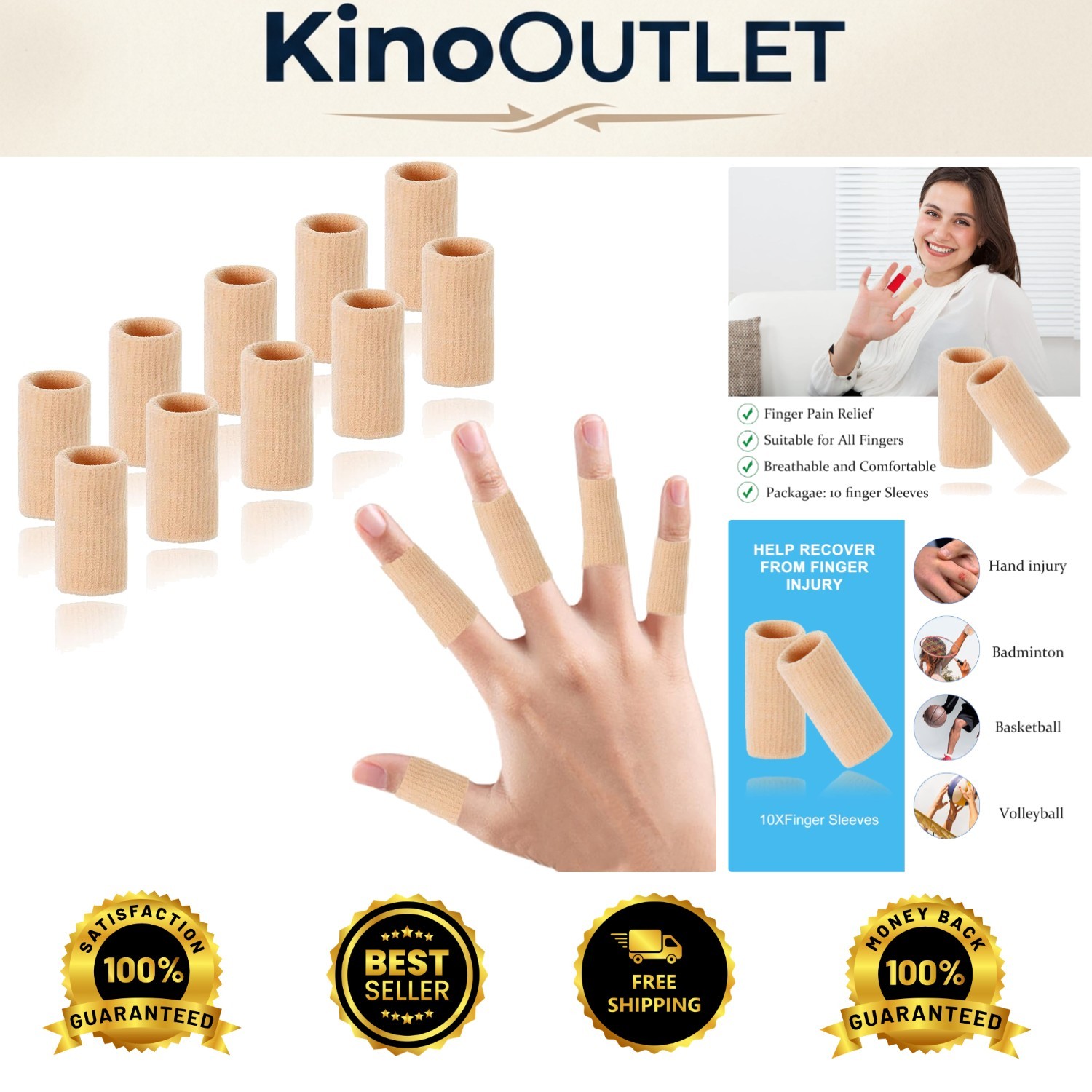 Lightweight Adjustable Finger Protector Sleeves – Perfect for Sports & Arthritis