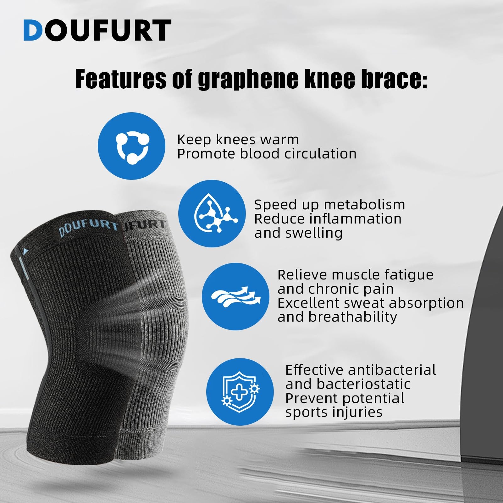 Knee Brace for Women Men Compression Sleeve Meniscus Tear Patella Stabilizer