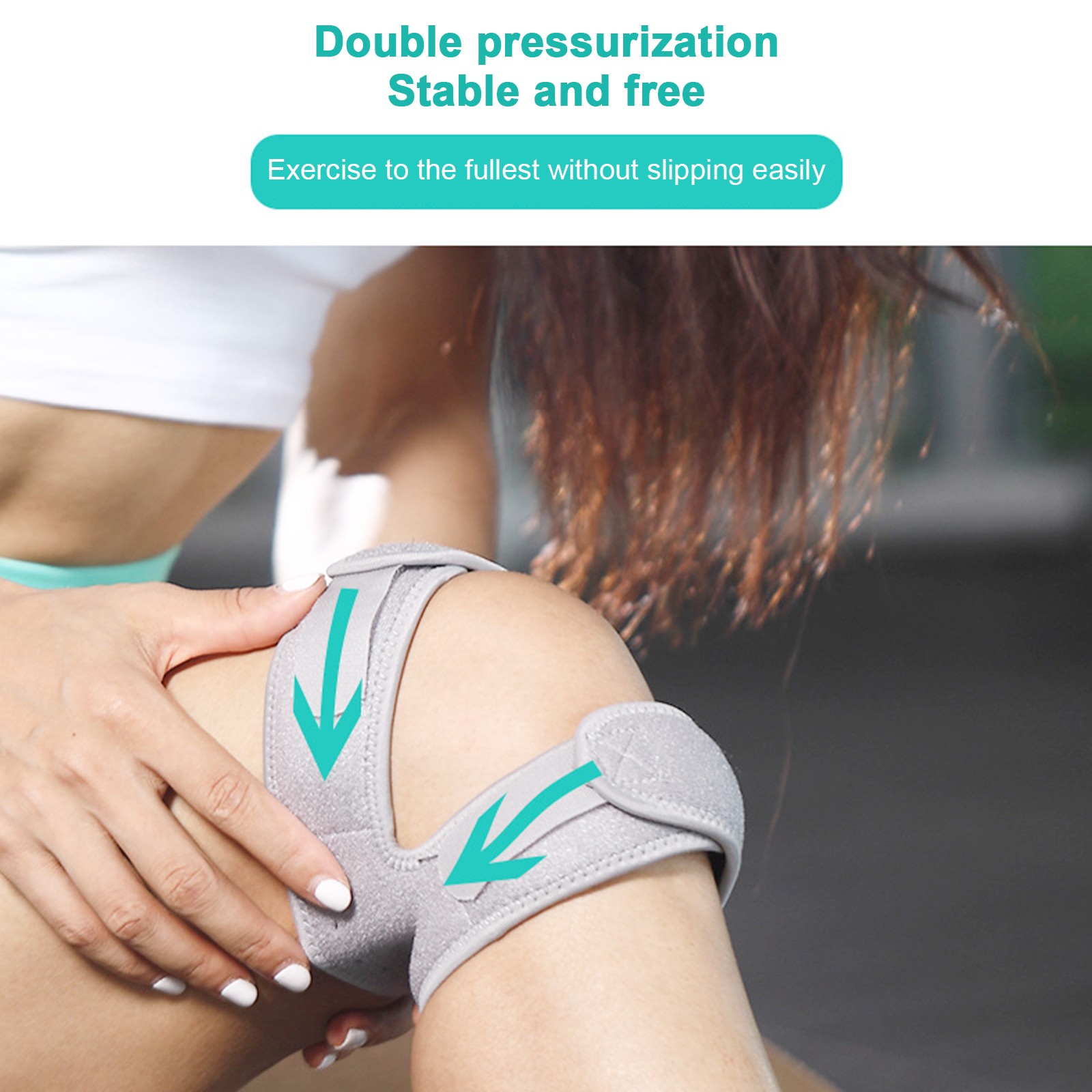 Silicone Patella Strap For Sports Pressure Relief Kneepad Shock Absorption LULS