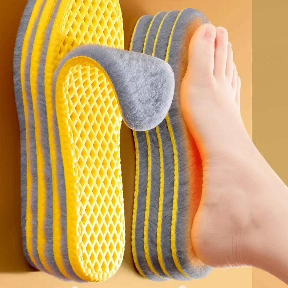 New Plush Warm Insoles for Men and Women Thickened with Plush Ultra Soft Sweat A