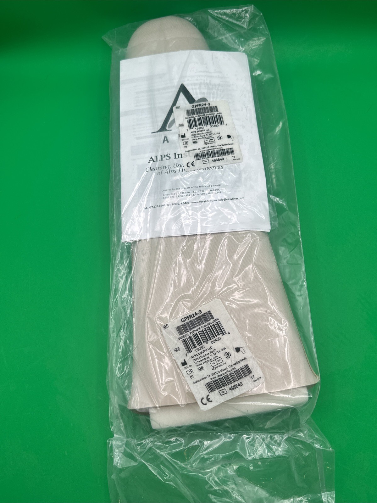 Alps General purpose Cushion Prosthetic liner,Sz 24. 3mm Thick, GPFR24-3