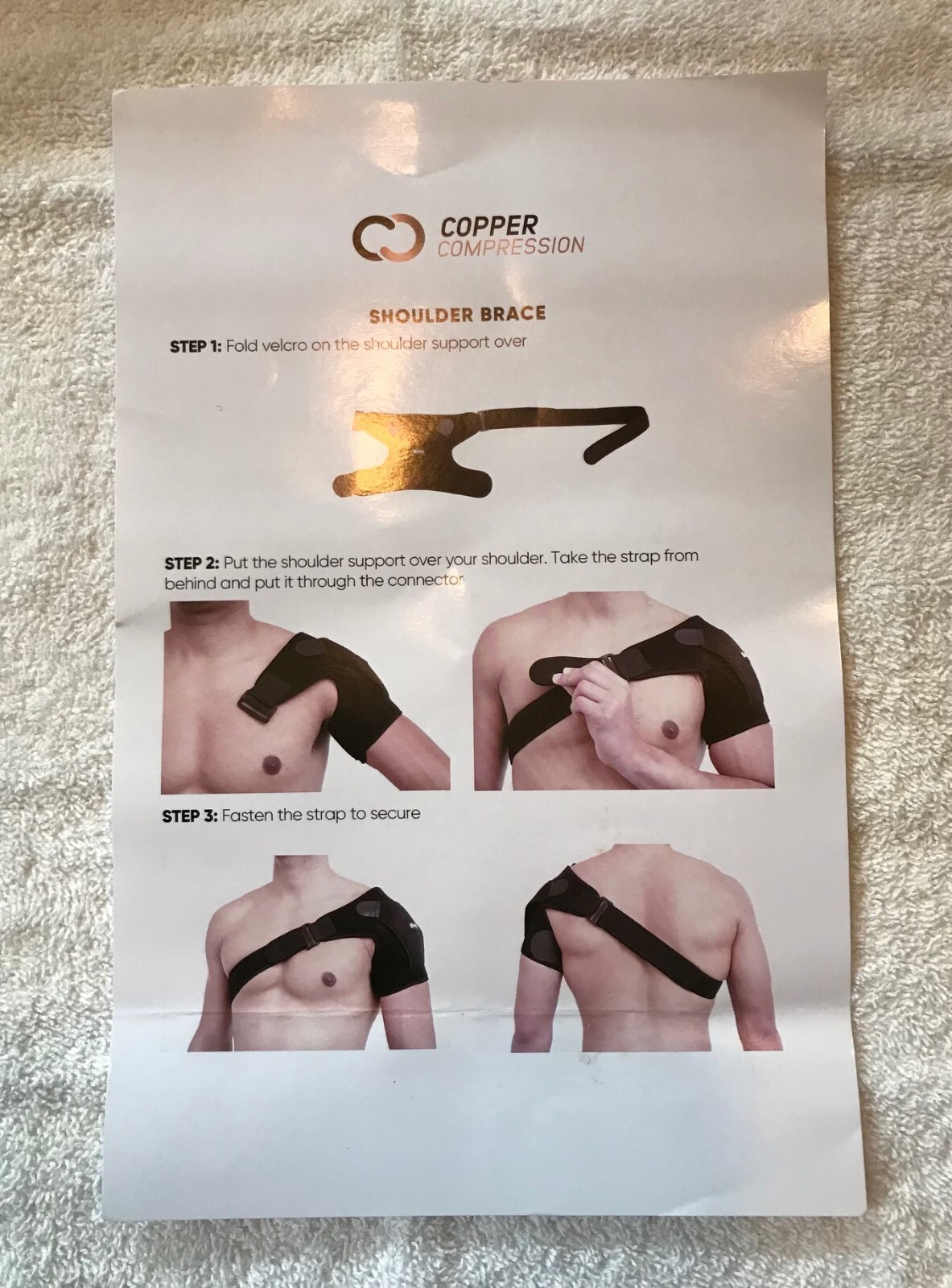 Copper Compression Recovery Shoulder Brace OS NEW