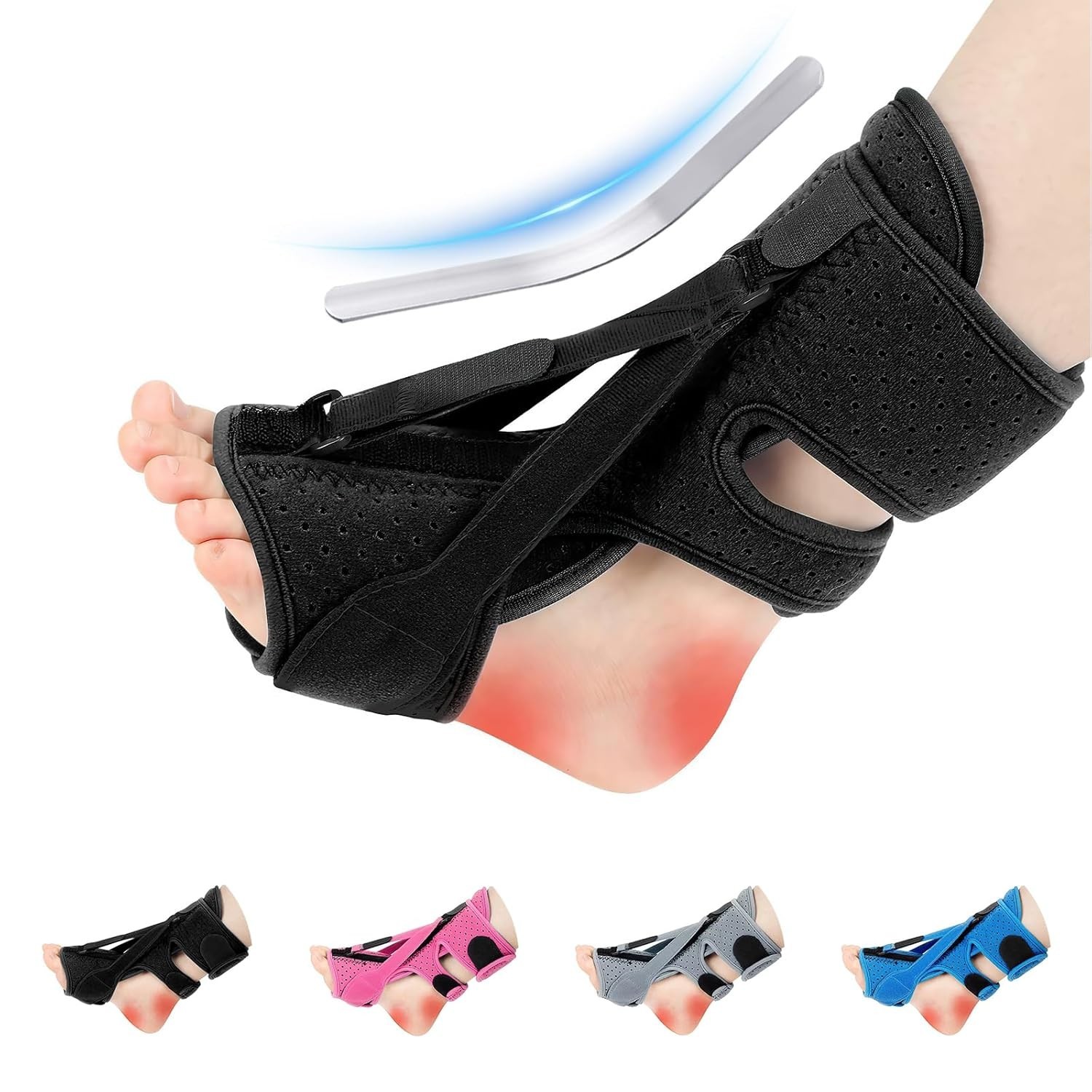 Plantar Fasciitis Night Support Brace, Three Adjustable Straps, Relieves Plantar