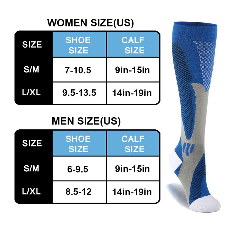 20-30 mmHg Compression Socks – Knee High Support for Running & Sports & Cycling