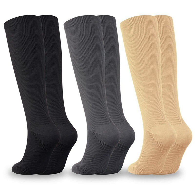 20-30mmHg Compression X Socks Graduated Knee High Mens Womens S-XXXL (3 Pairs)