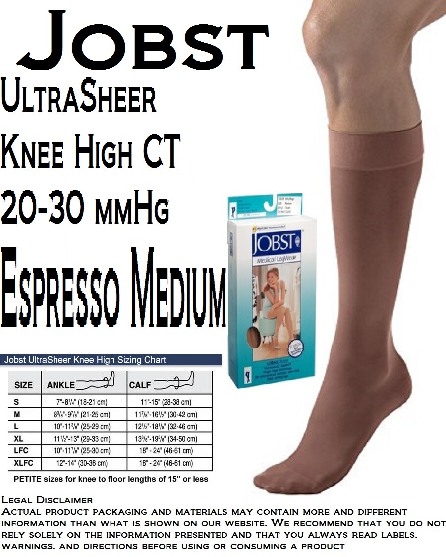 JOBST UltraSheer Knee High CT 20-30 mmHg Espresso Medium