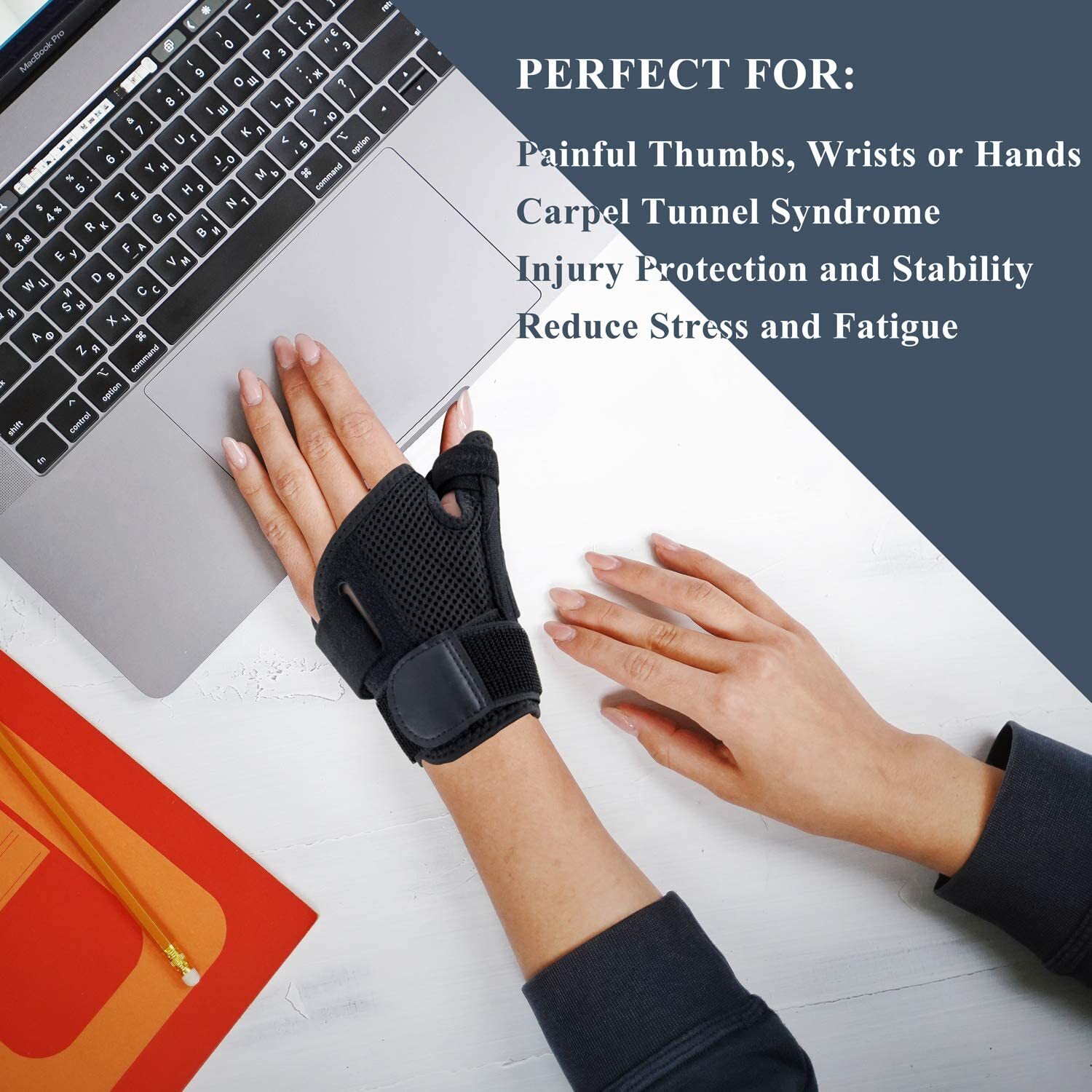 Thumb Splint Stabilizer Wrist Support Carpal Tunnel Tendonitis for Pain Relief